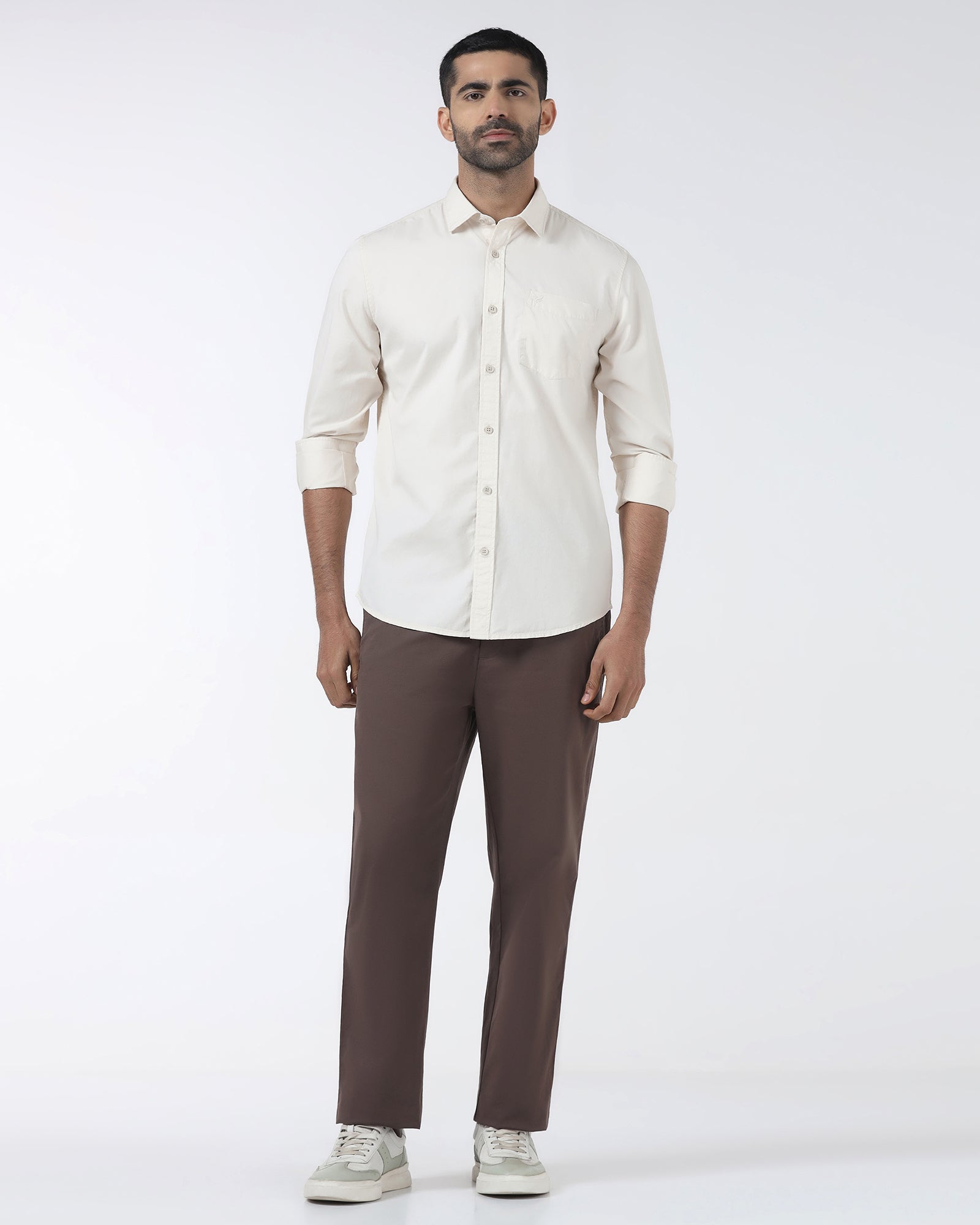 Off White Solid Shirt - Zento