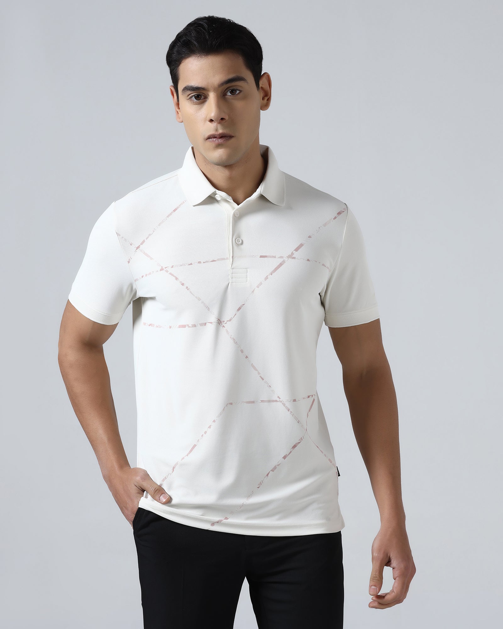 Off White TechPro Printed Polo - Cedric