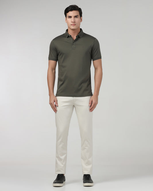 Off White Textured Khakis - Ibis