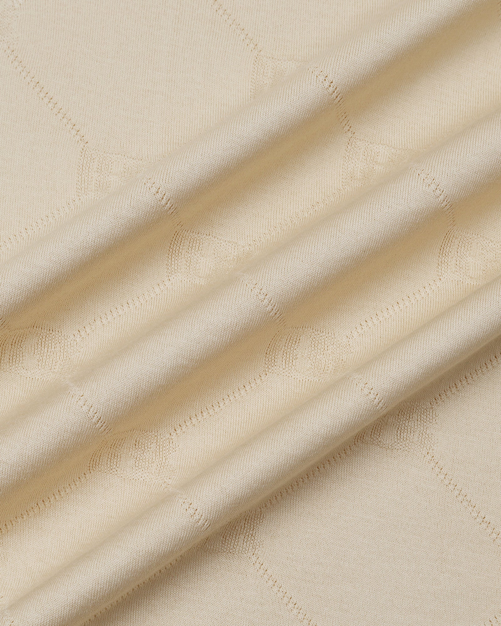 Off White Textured Polo - Full