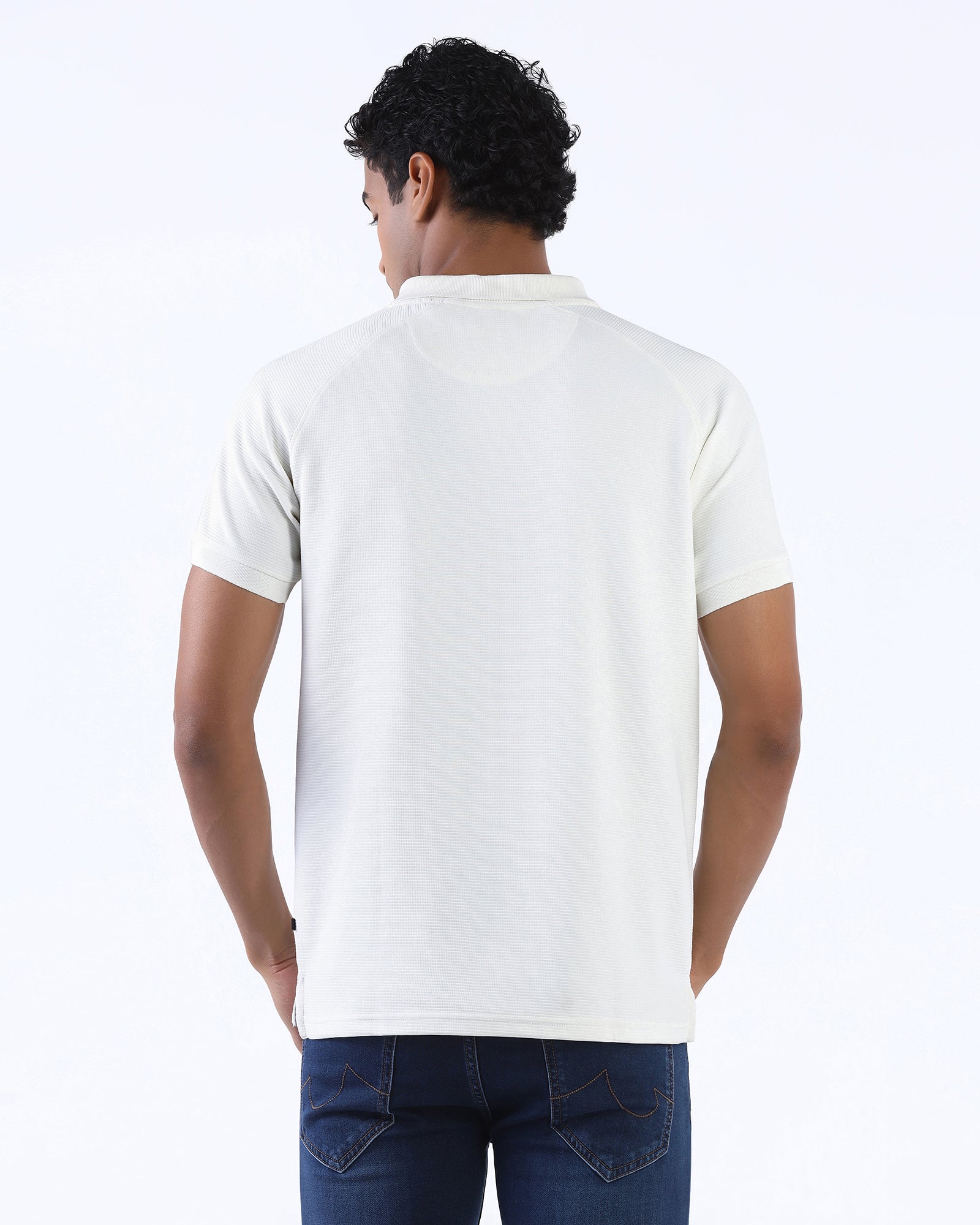 Off White Textured Polo - Jesper