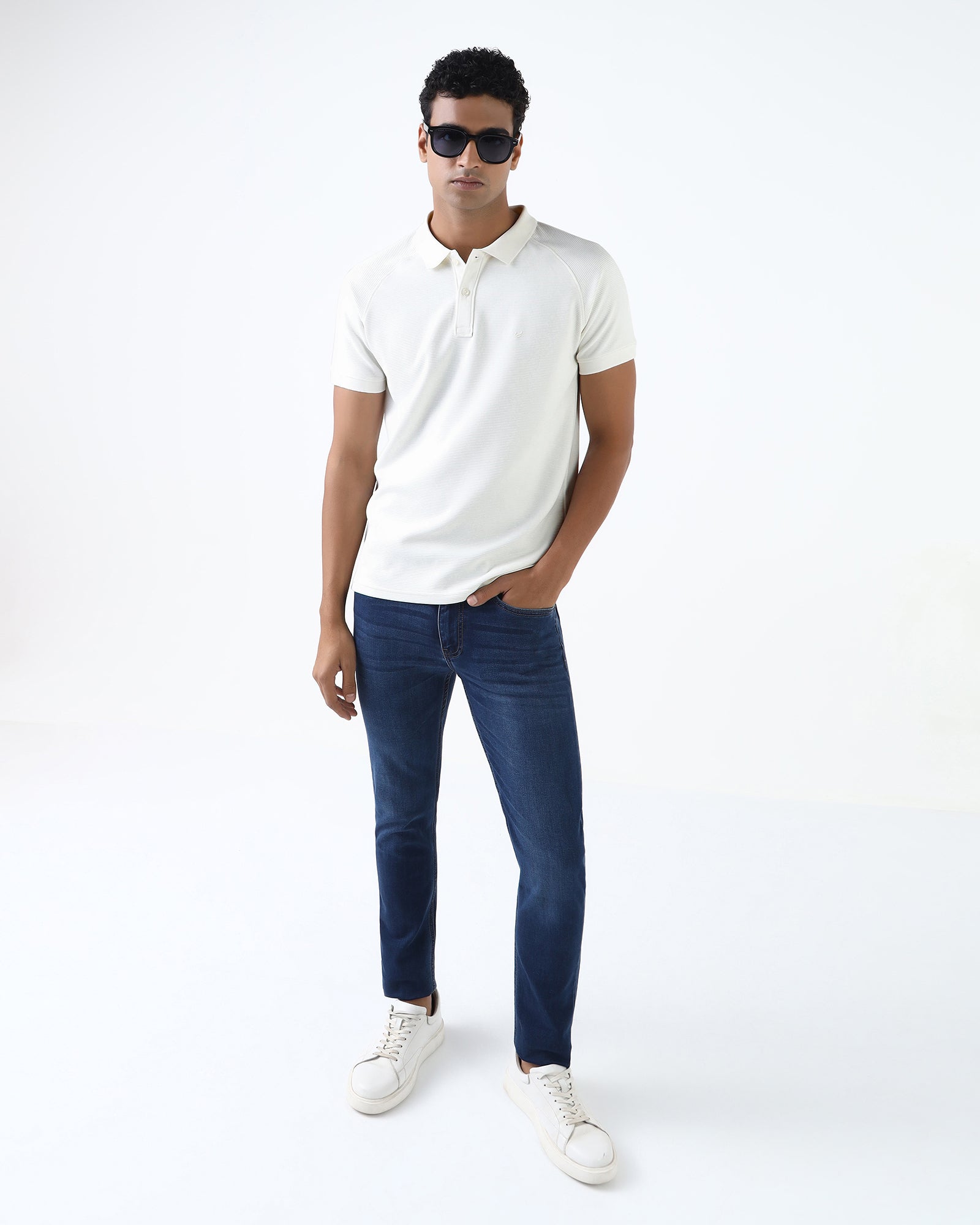 Off White Textured Polo - Jesper