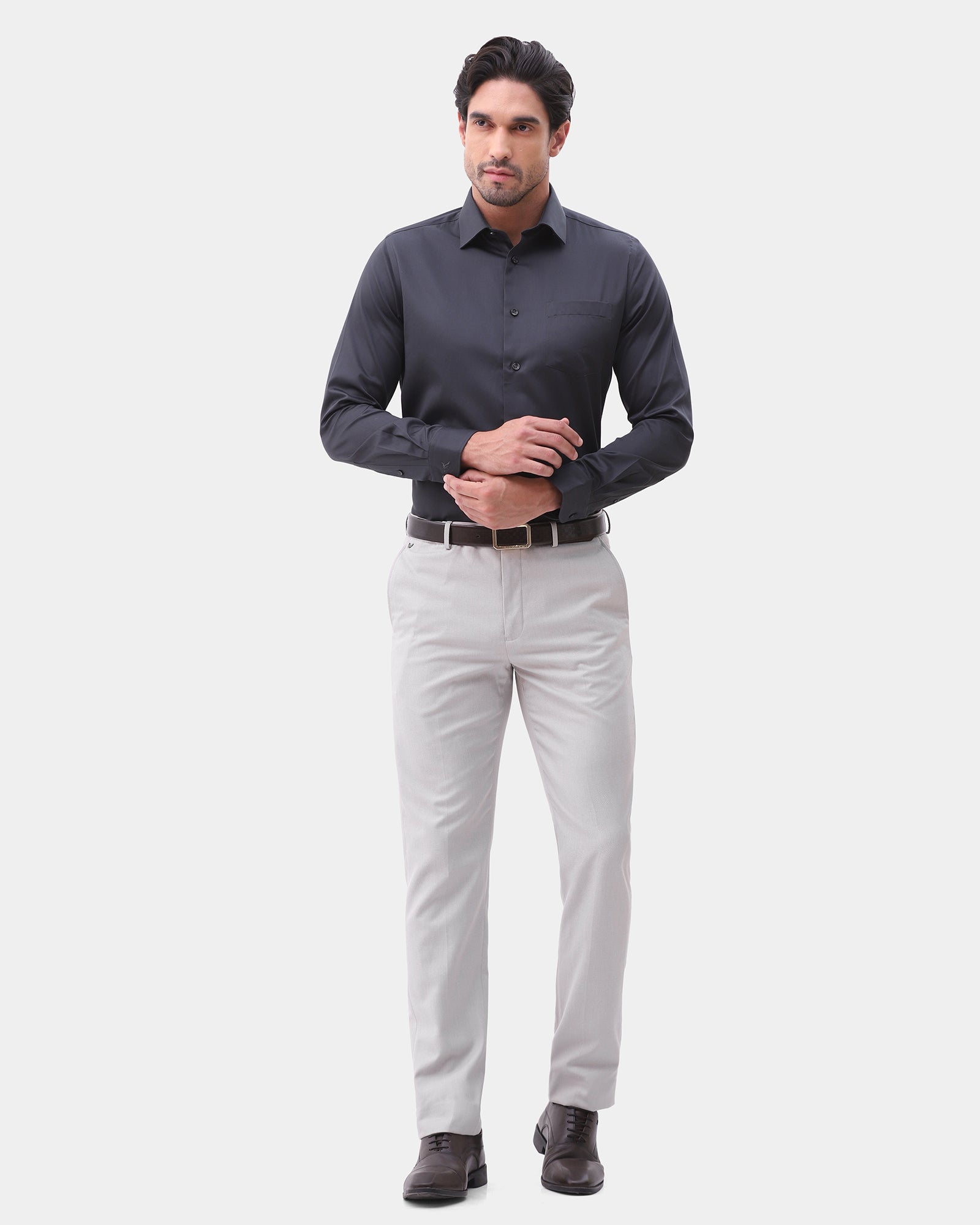 Off White Textured Trouser - Jisu