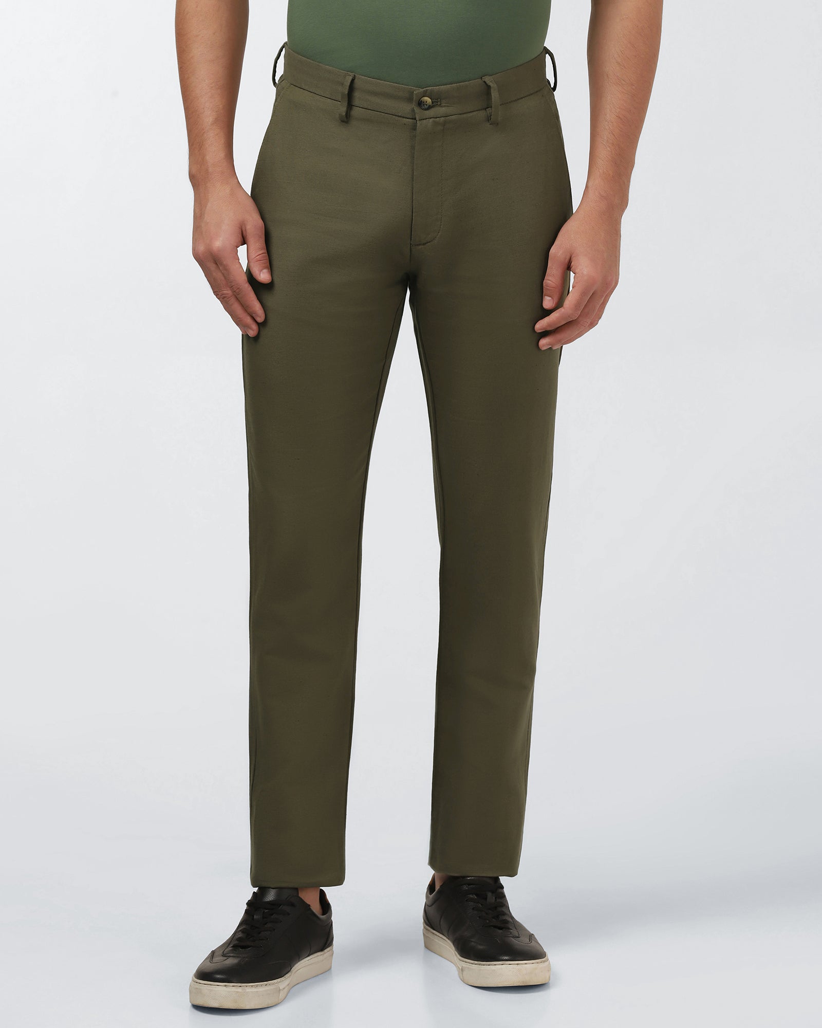 Olive Linen Solid Khaki - Hazel