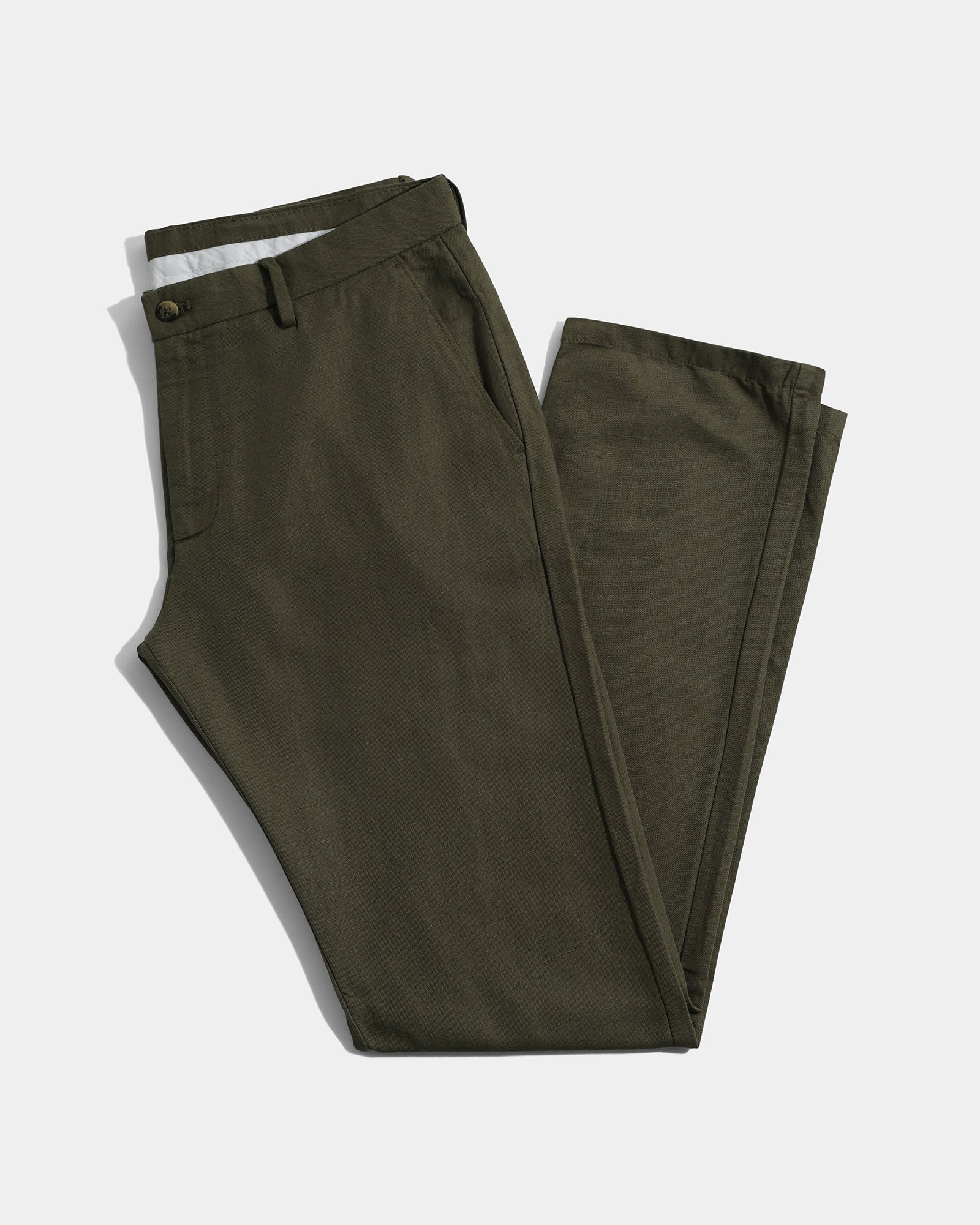Olive Linen Solid Khaki - Hazel