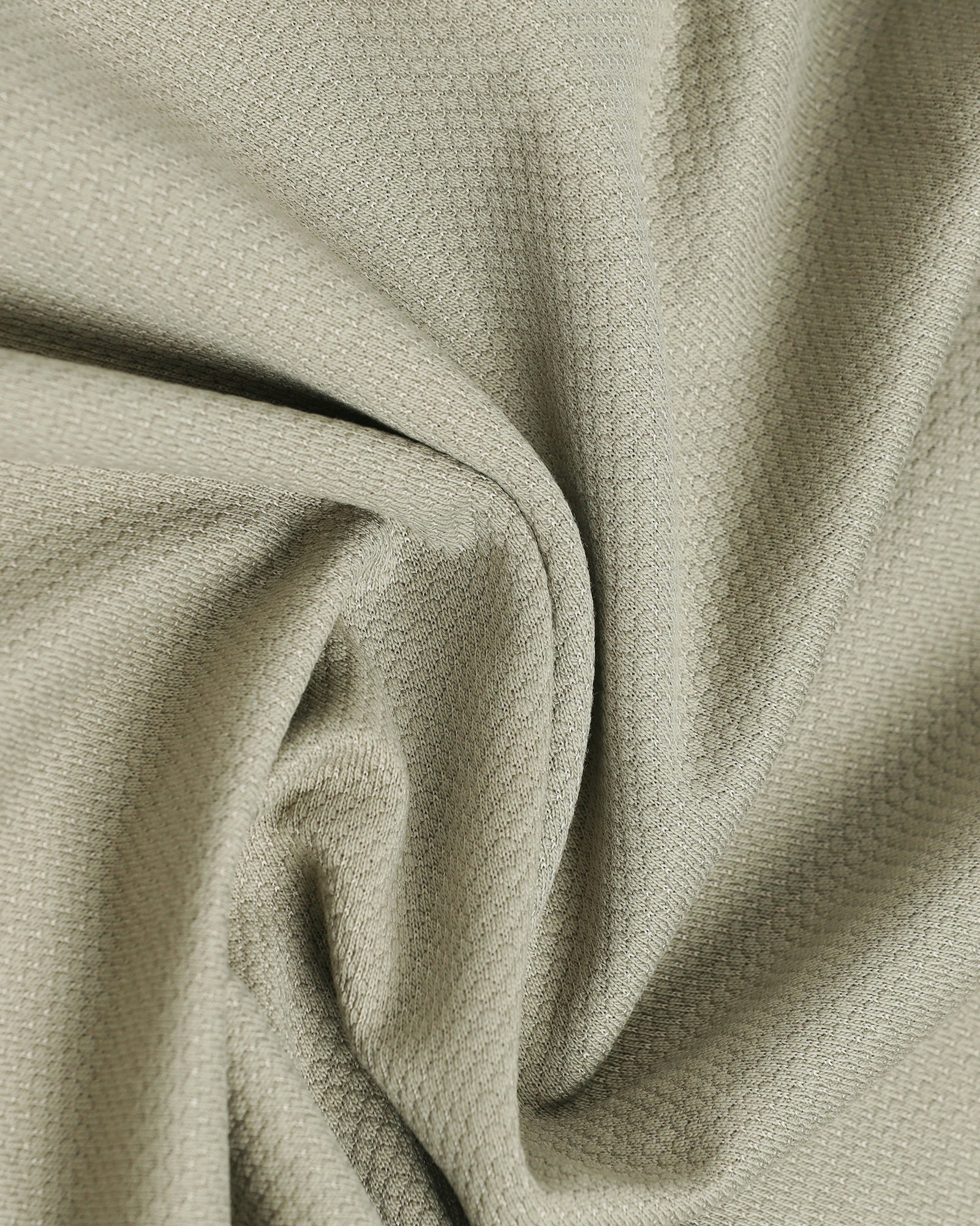 Olive Crew Neck Textured T-Shirt - Hexa