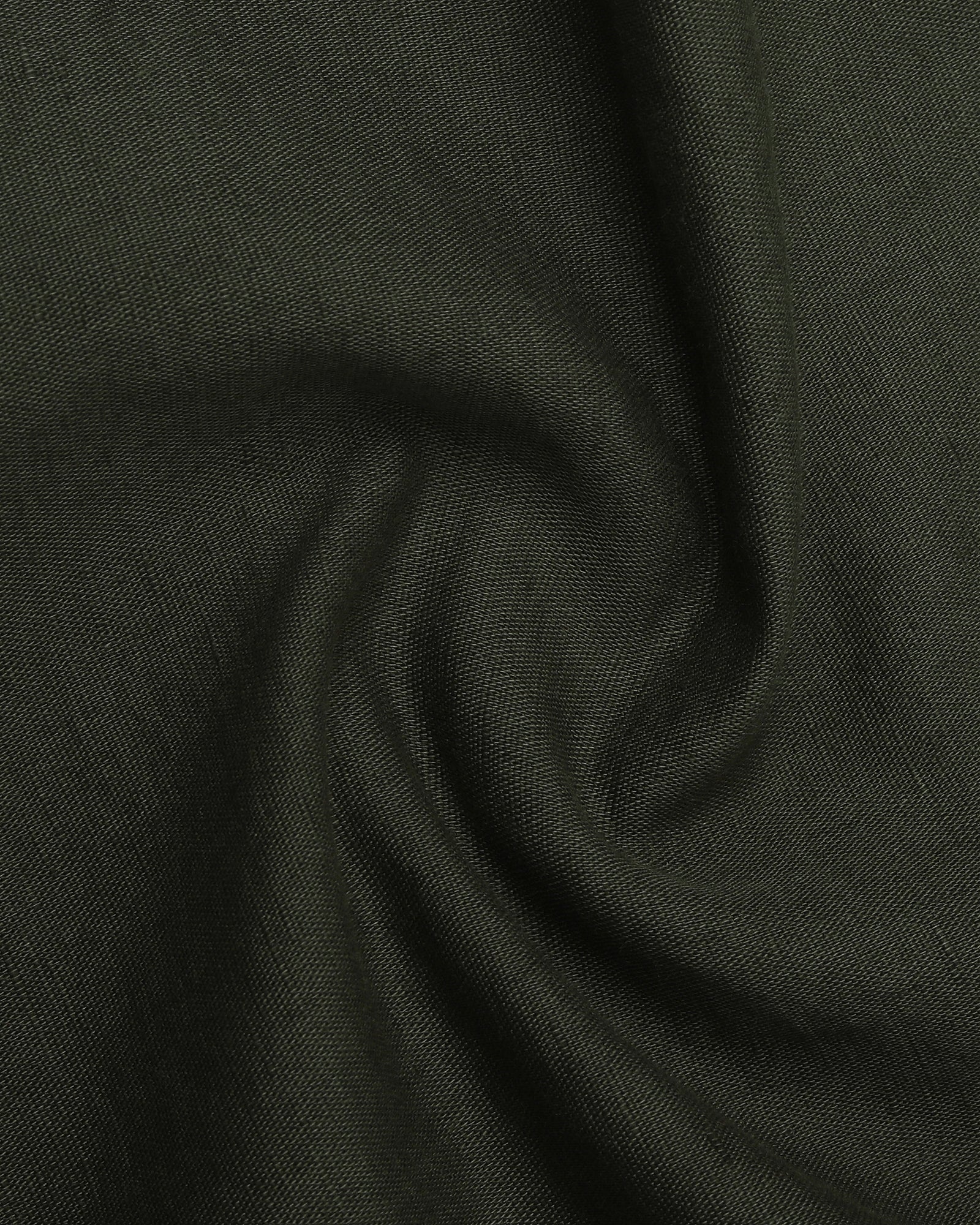 Olive Half Sleeve Linen Solid Shirt - Cleo