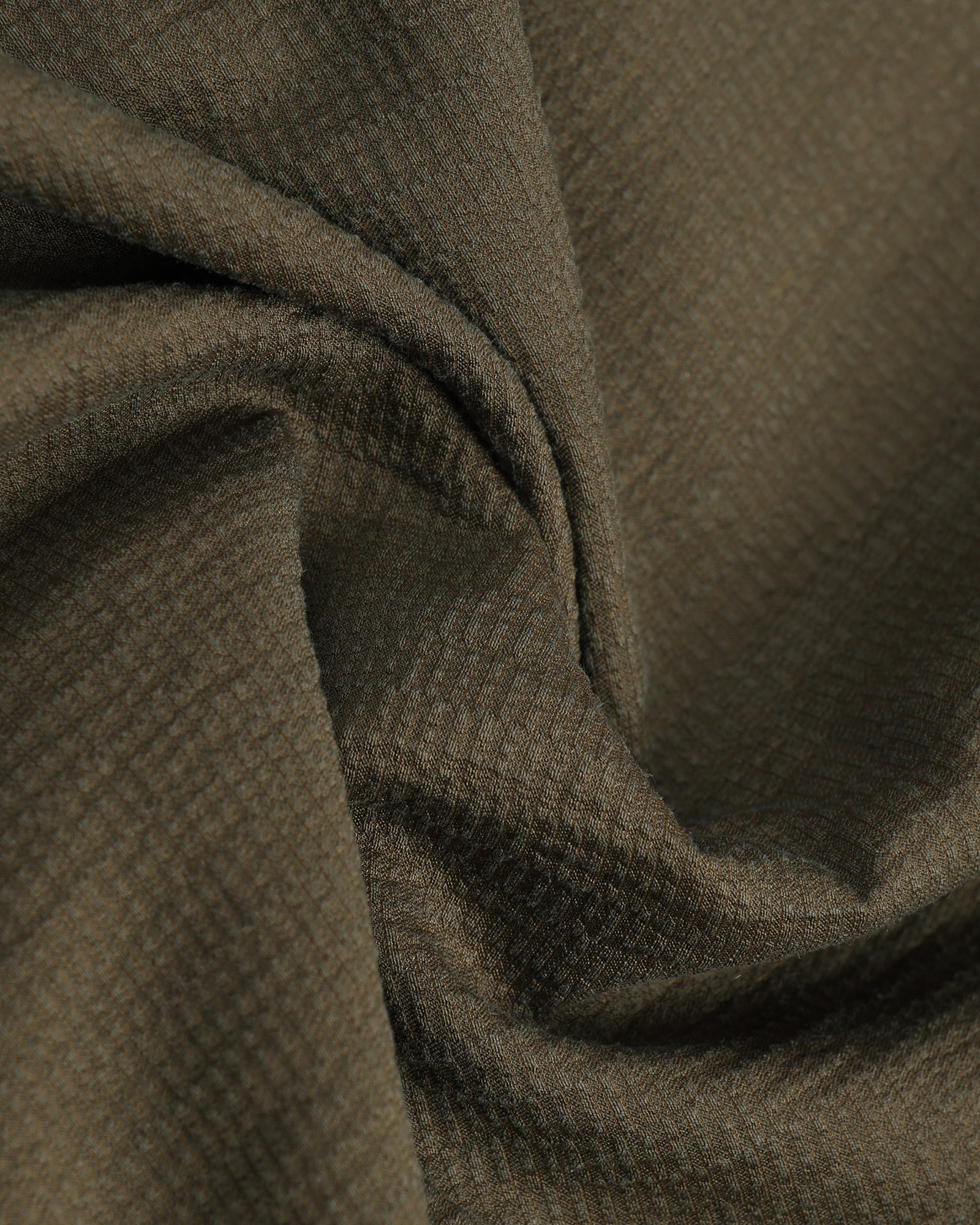 Olive Half Sleeve Textured Shirt - Cremon