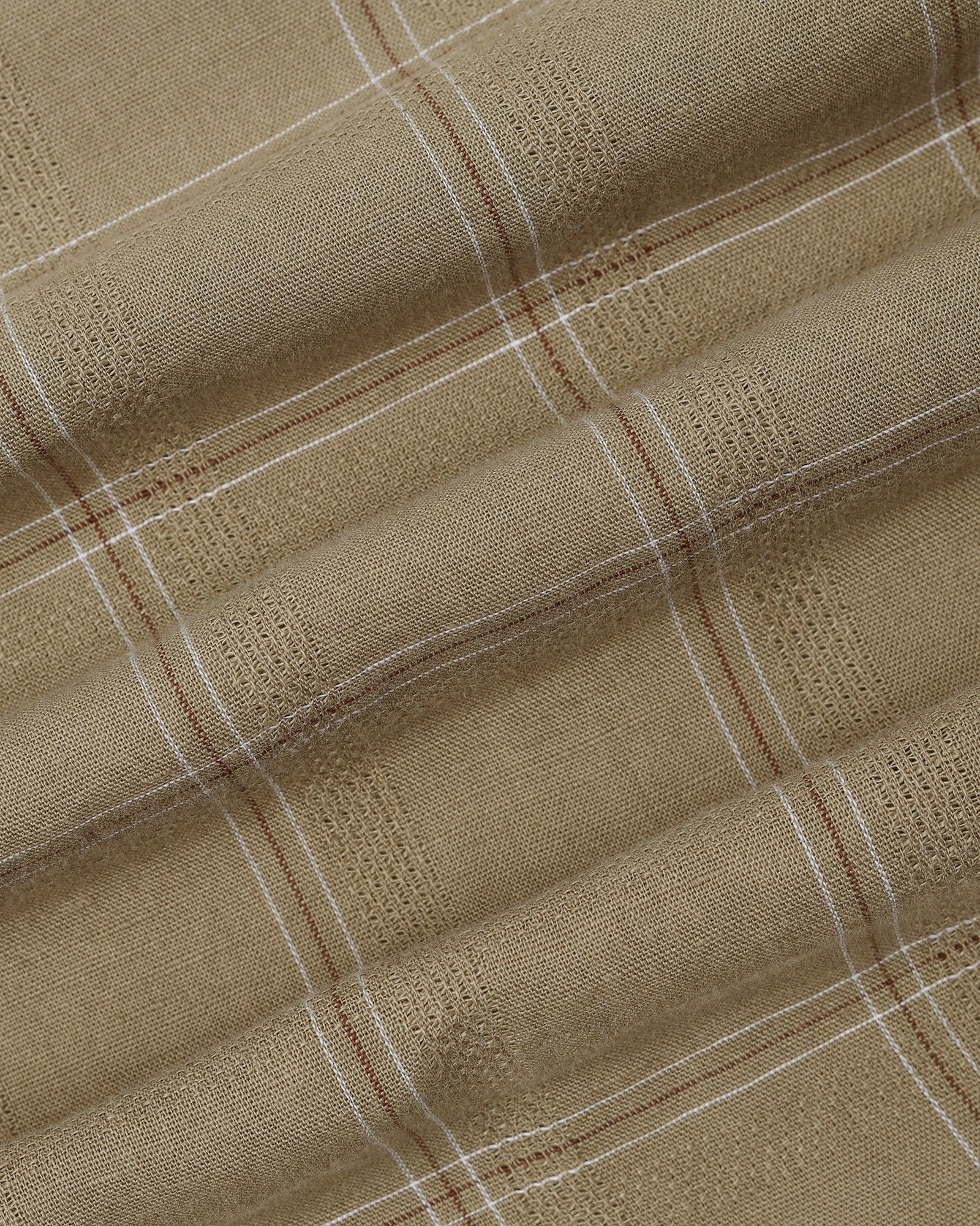 Olive Linen Check Shirt - Moben