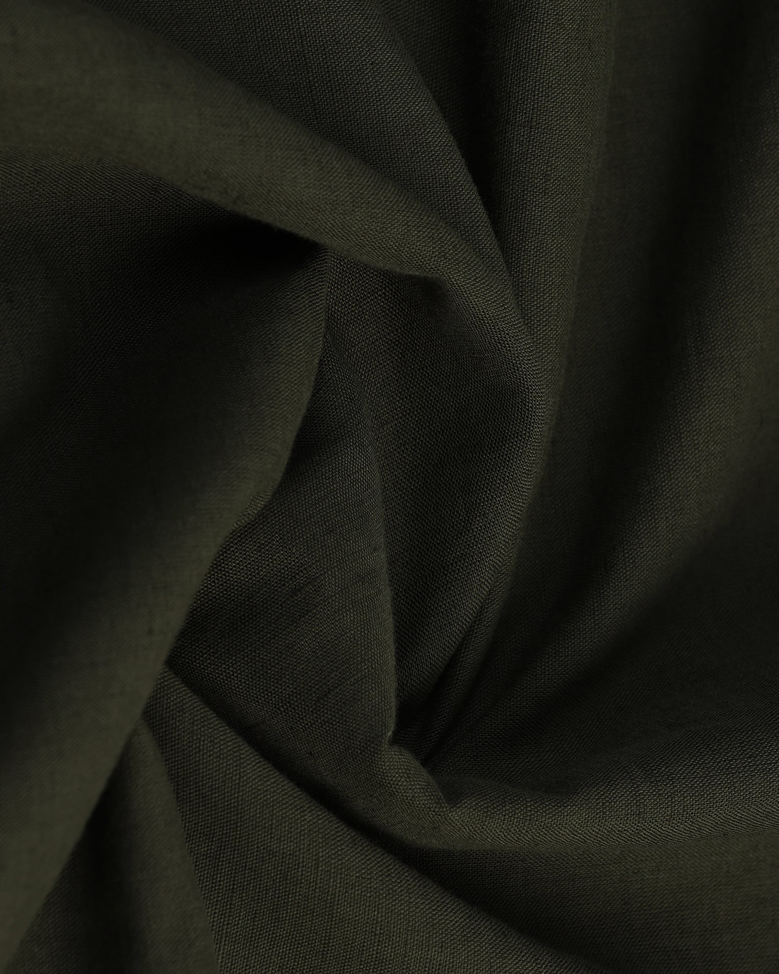 Olive Linen Solid Shirt - Konrad