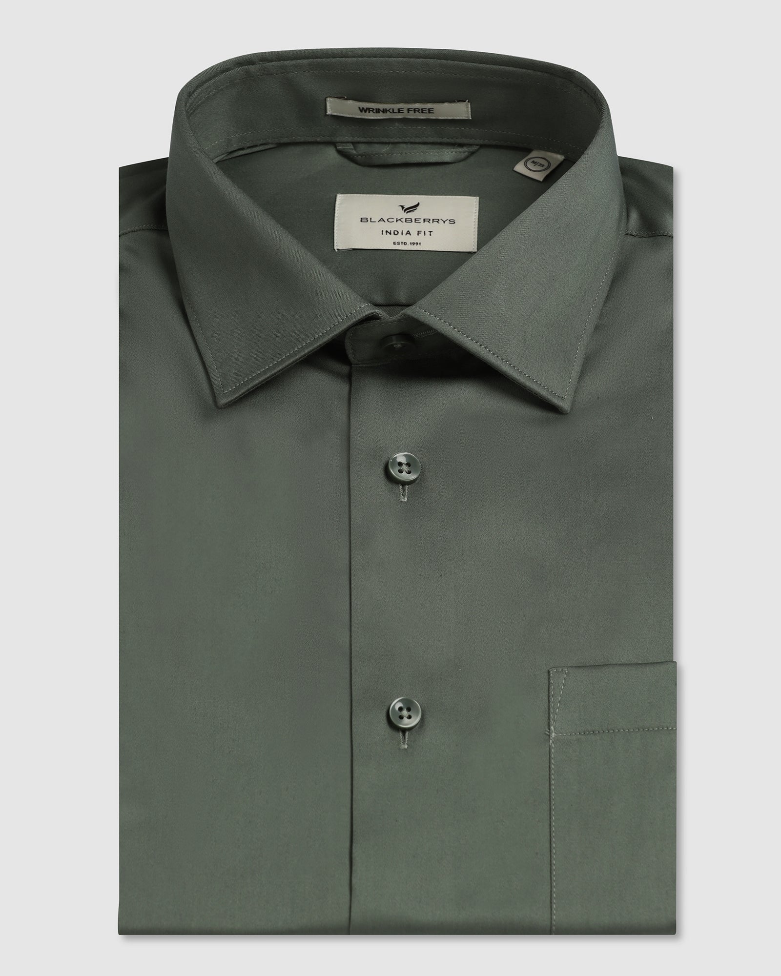 Olive Non Iron Solid Shirt - Sylvia