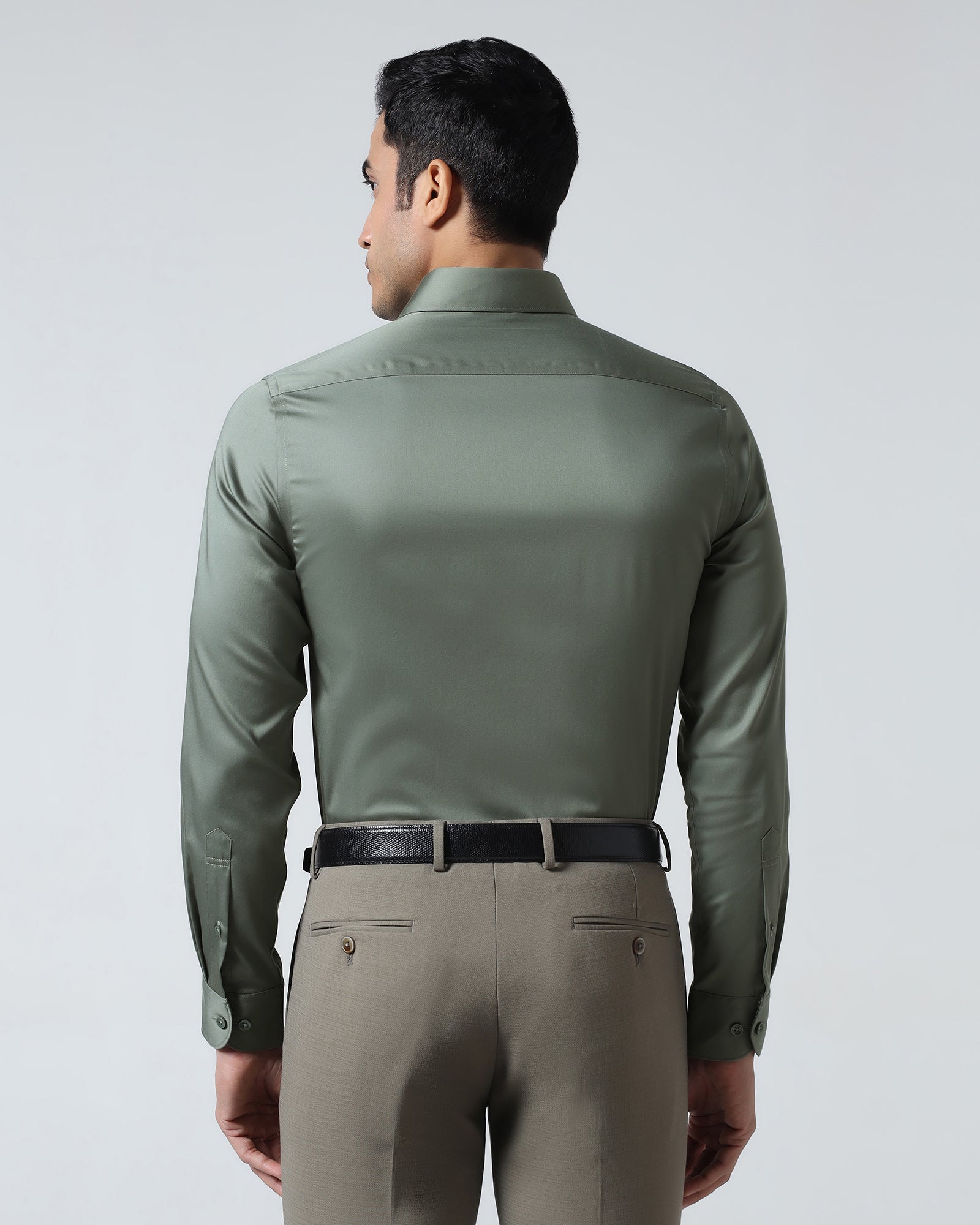 Olive Non Iron Solid Shirt - Sylvia
