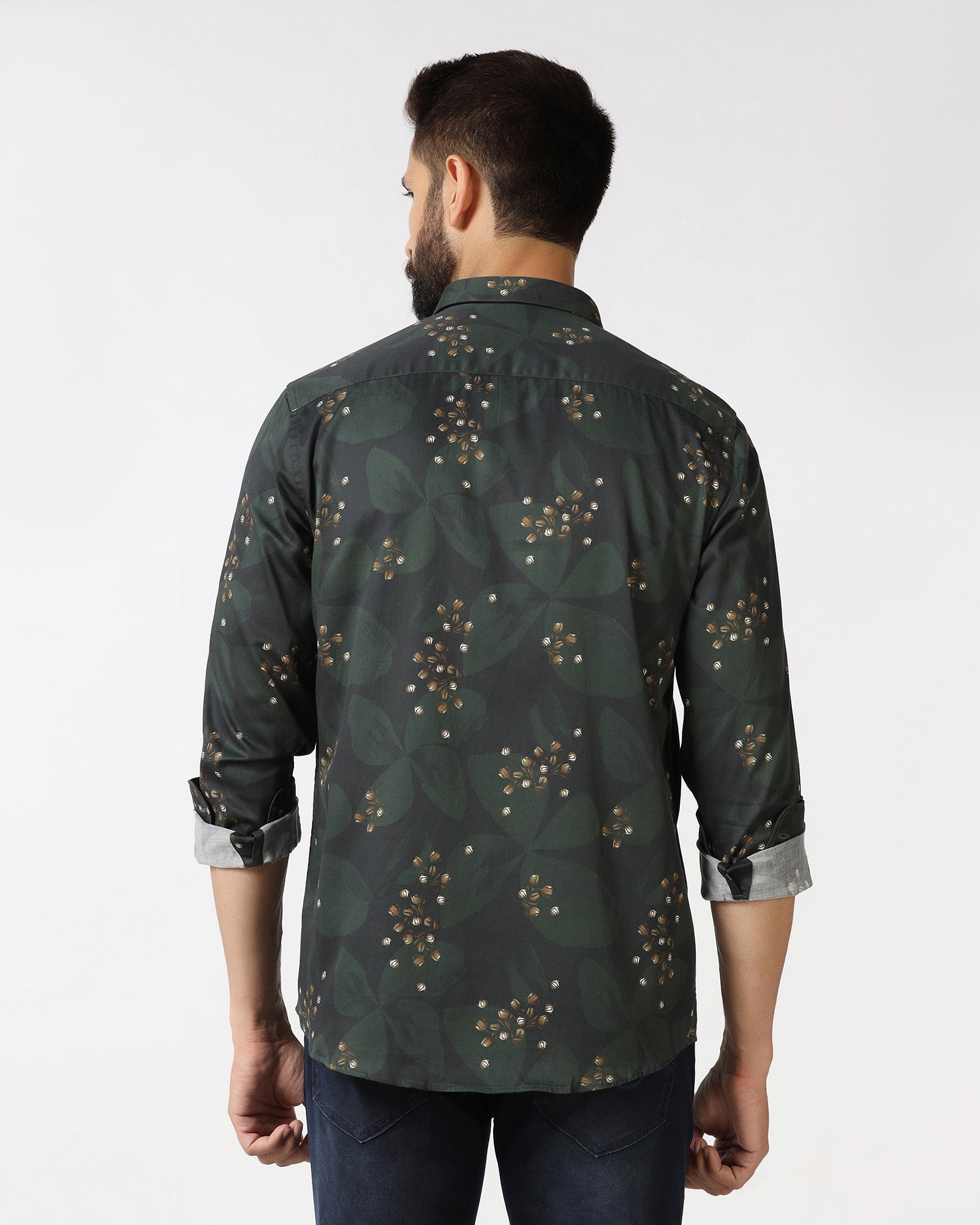 Olive Printed Shirt - Fedot