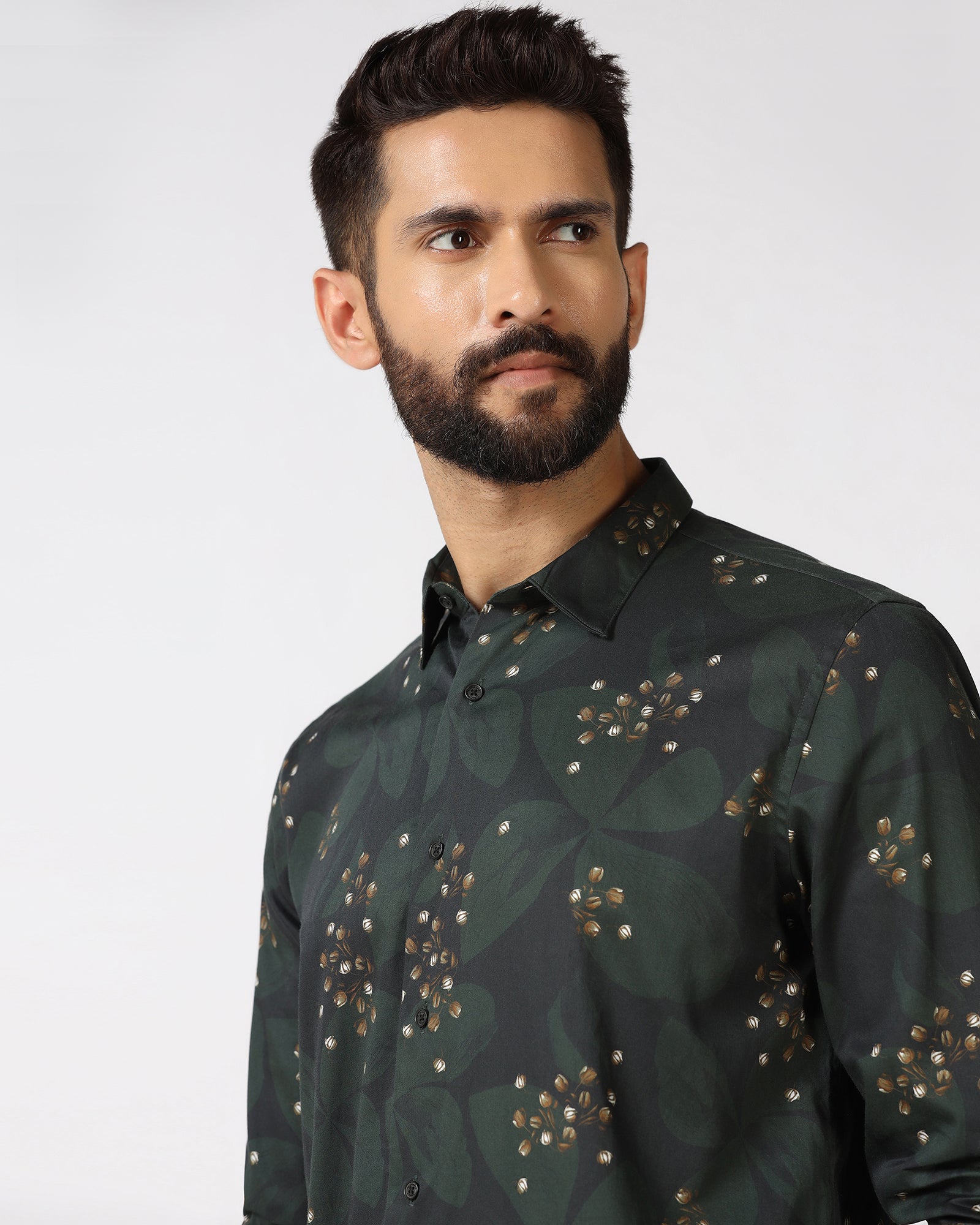 Olive Printed Shirt - Fedot