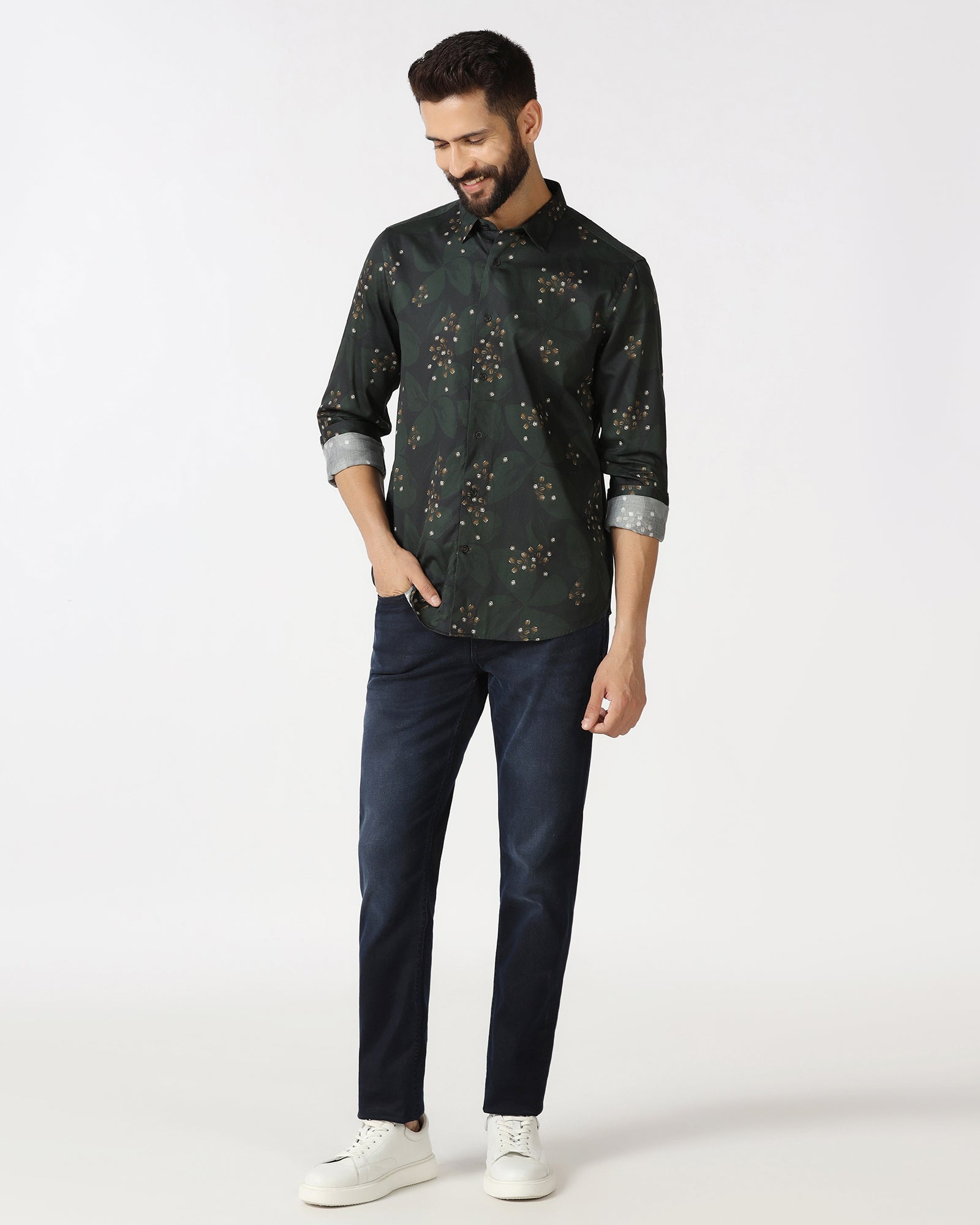 Olive Printed Shirt - Fedot
