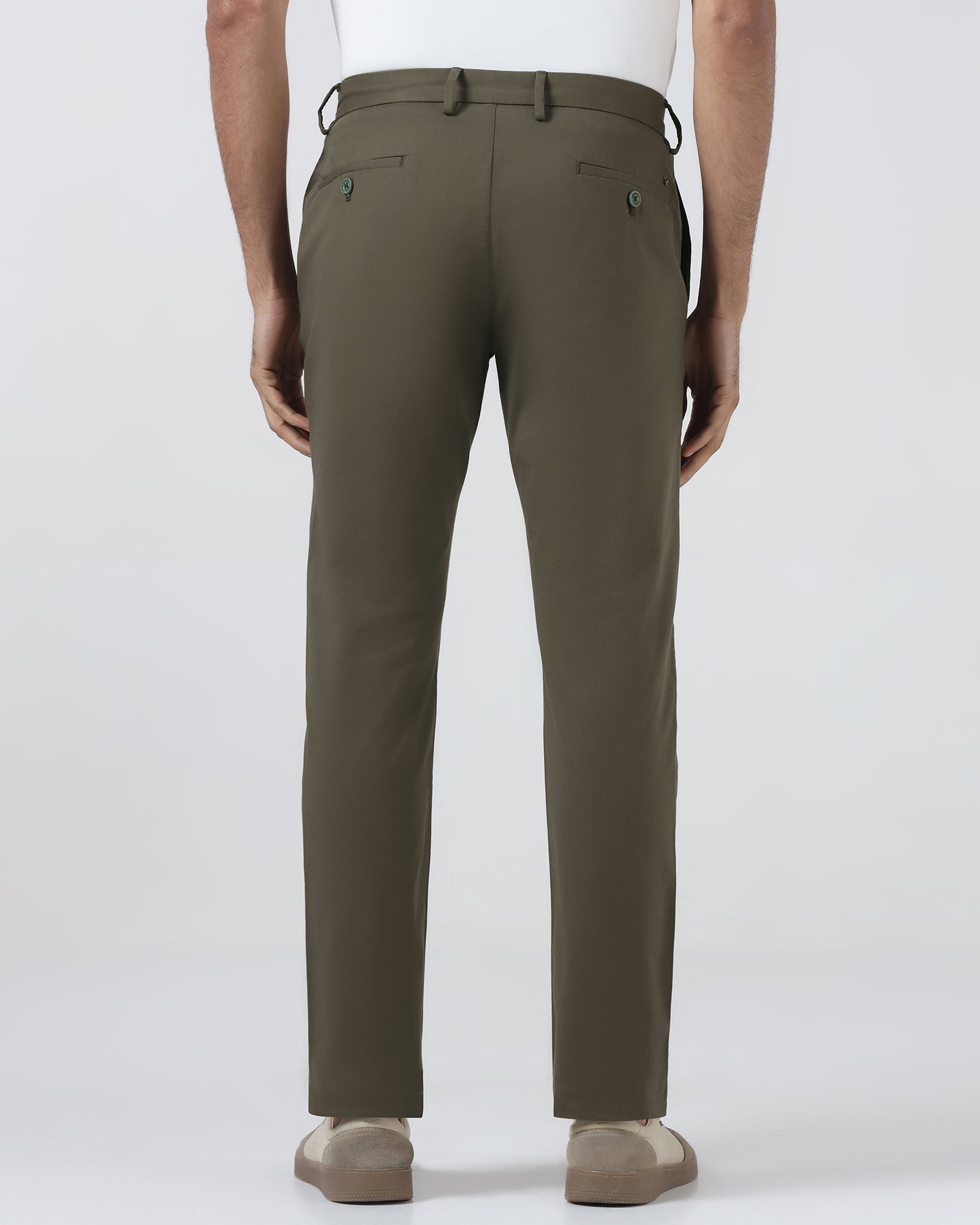 Olive Solid Khakis - Elba