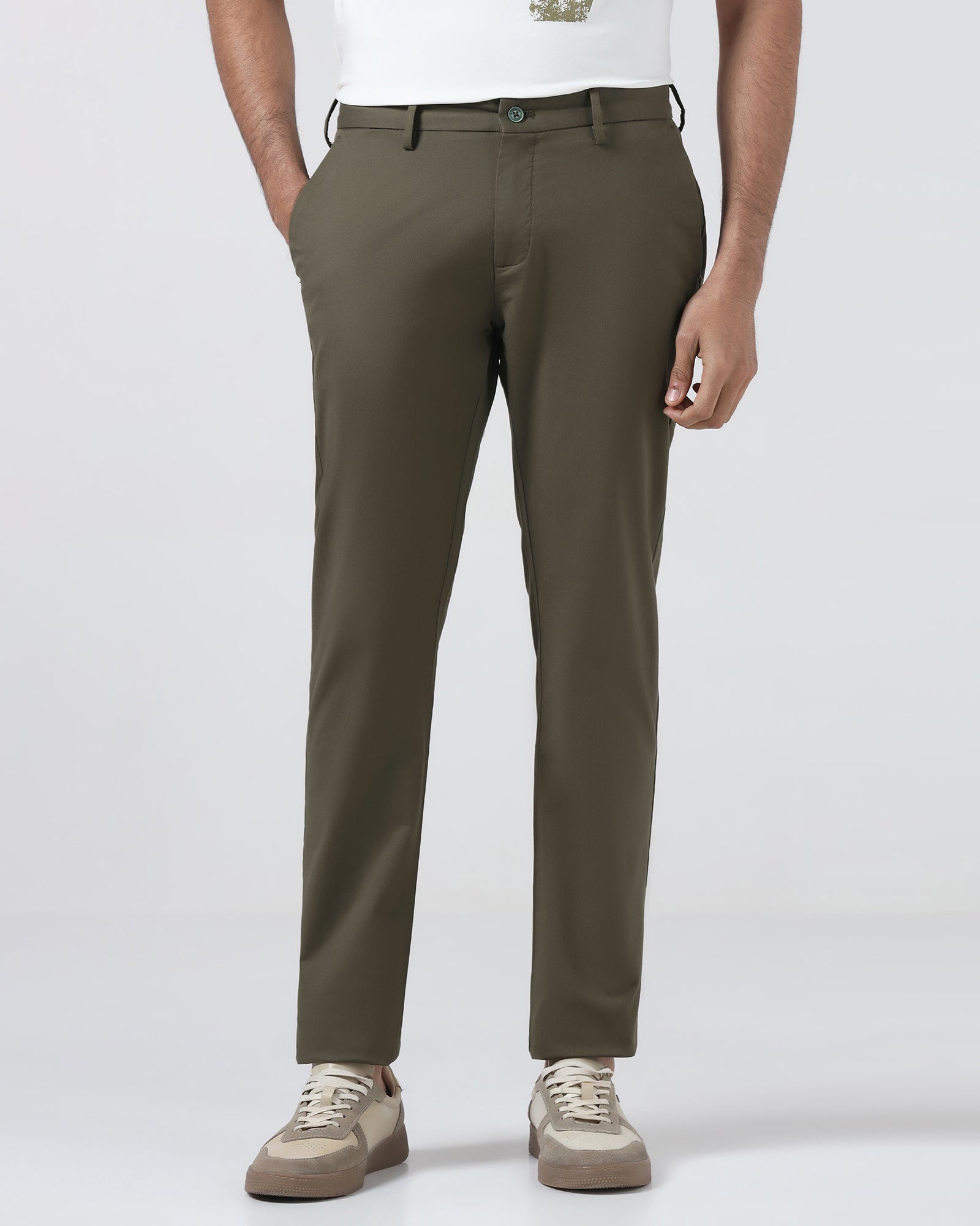 Olive Solid Khakis - Elba