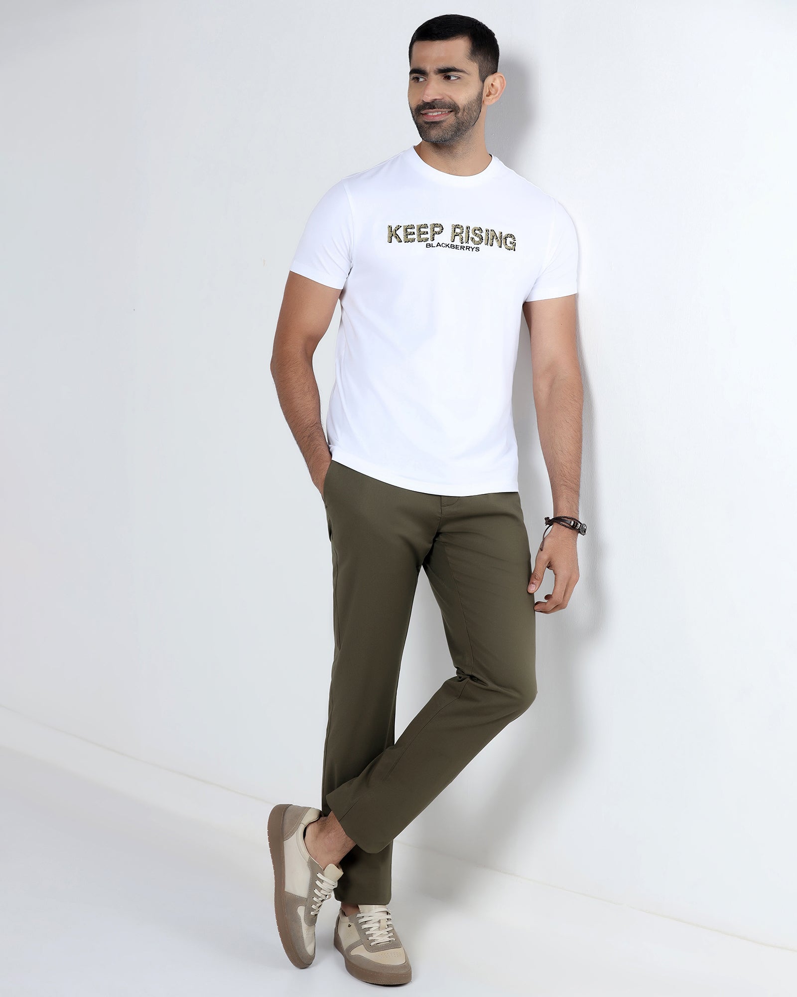 Olive Solid Khakis - Elba