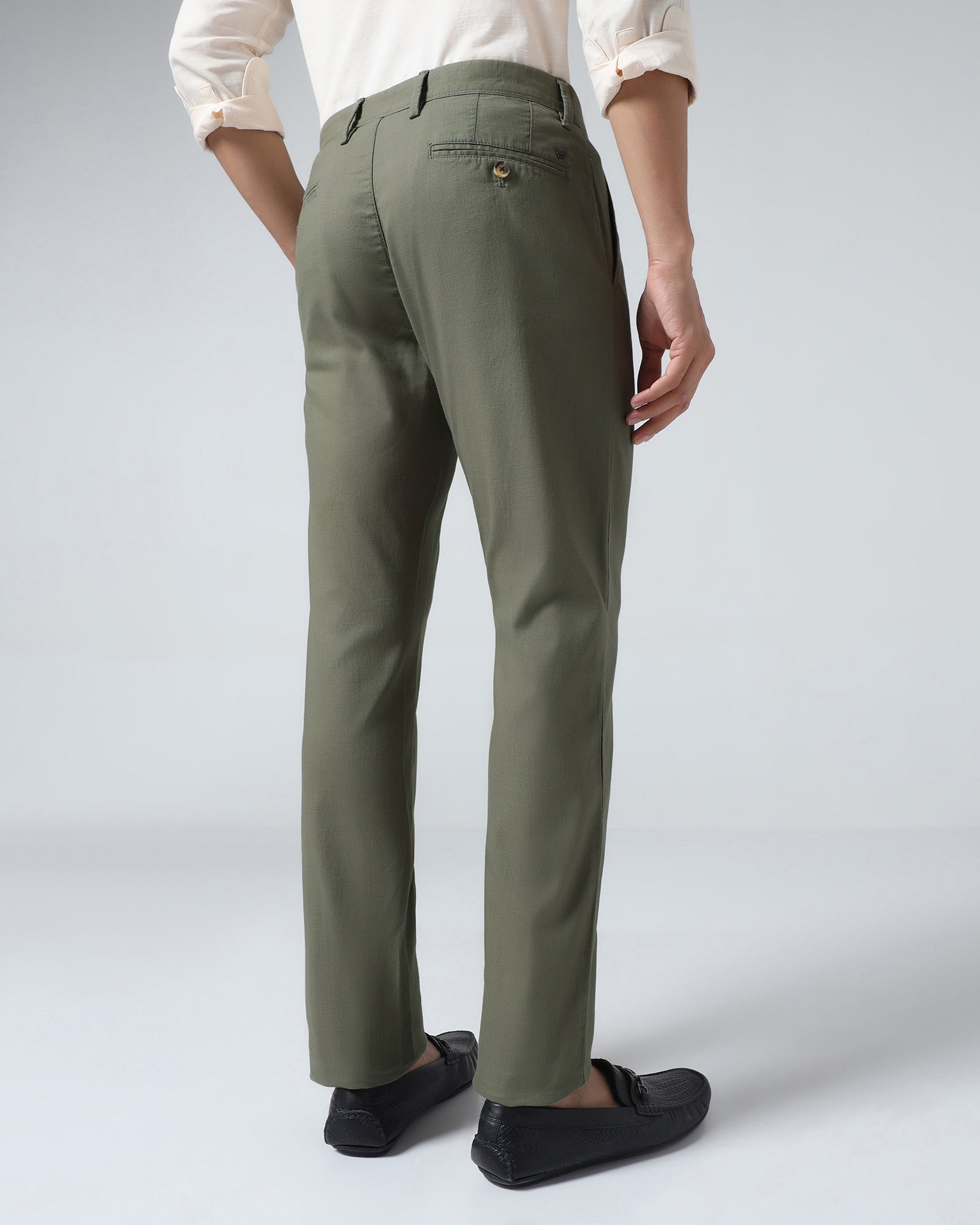 Olive Solid Khakis - Marley