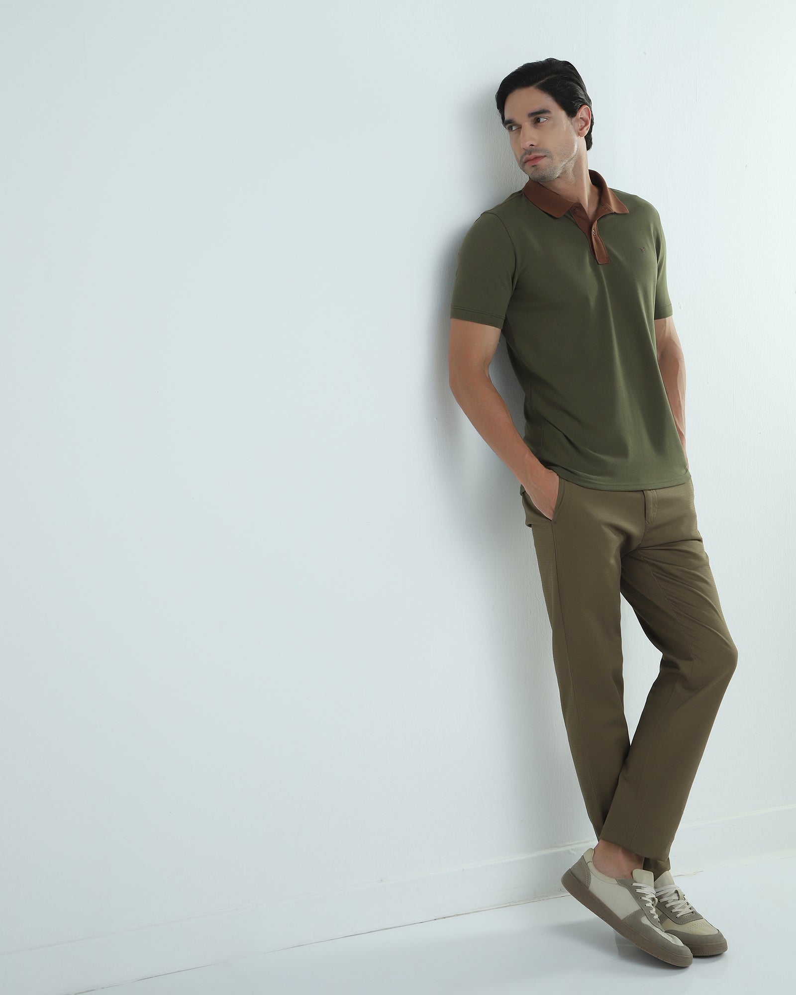 Olive Solid Polo - Lono