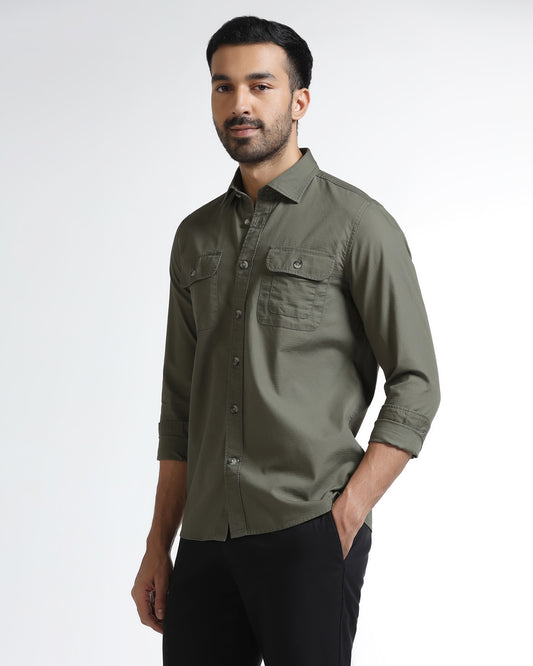 Olive Solid Shirt - Renob