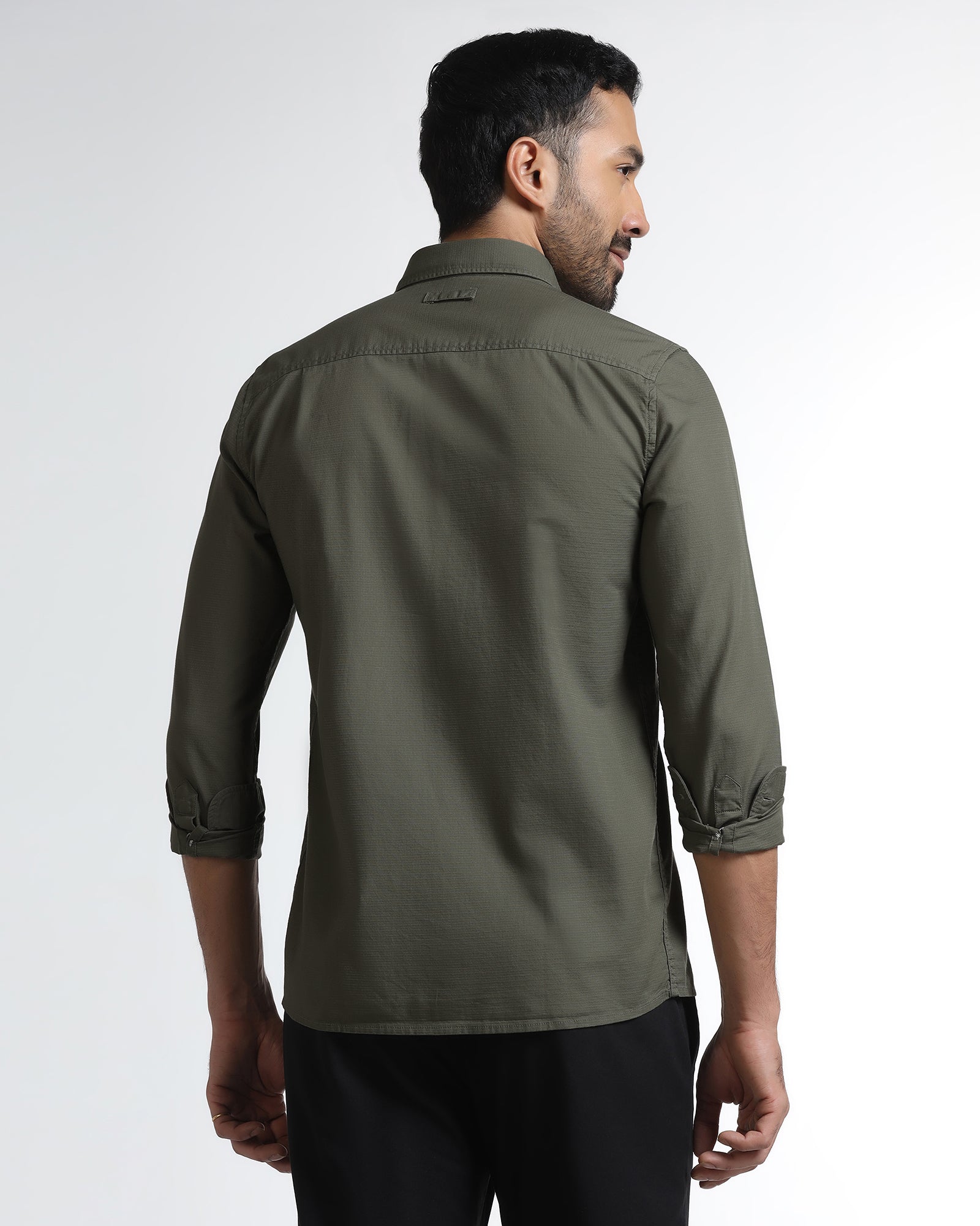 Olive Solid Shirt - Renob
