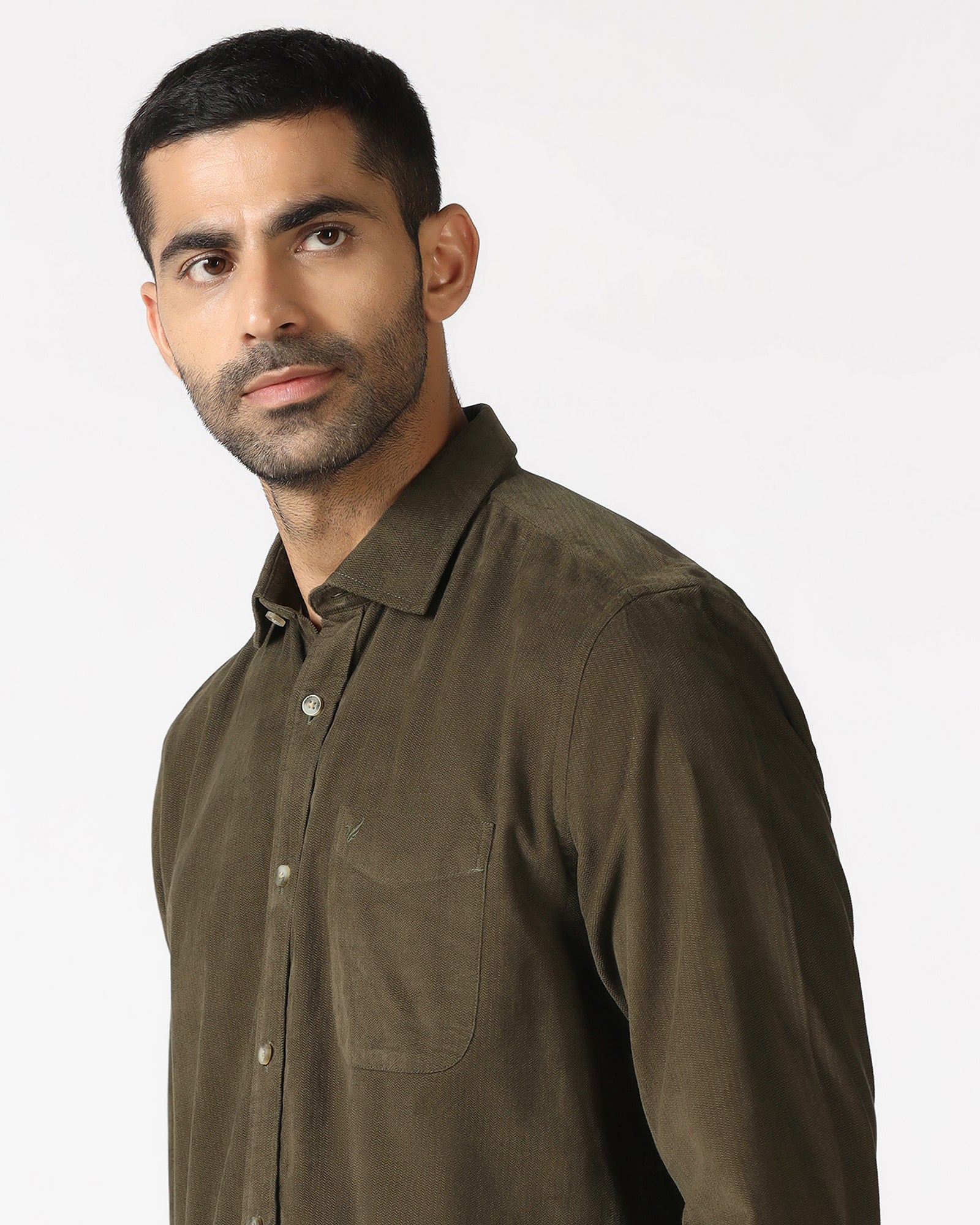 Olive Solid Shirt - Tevez