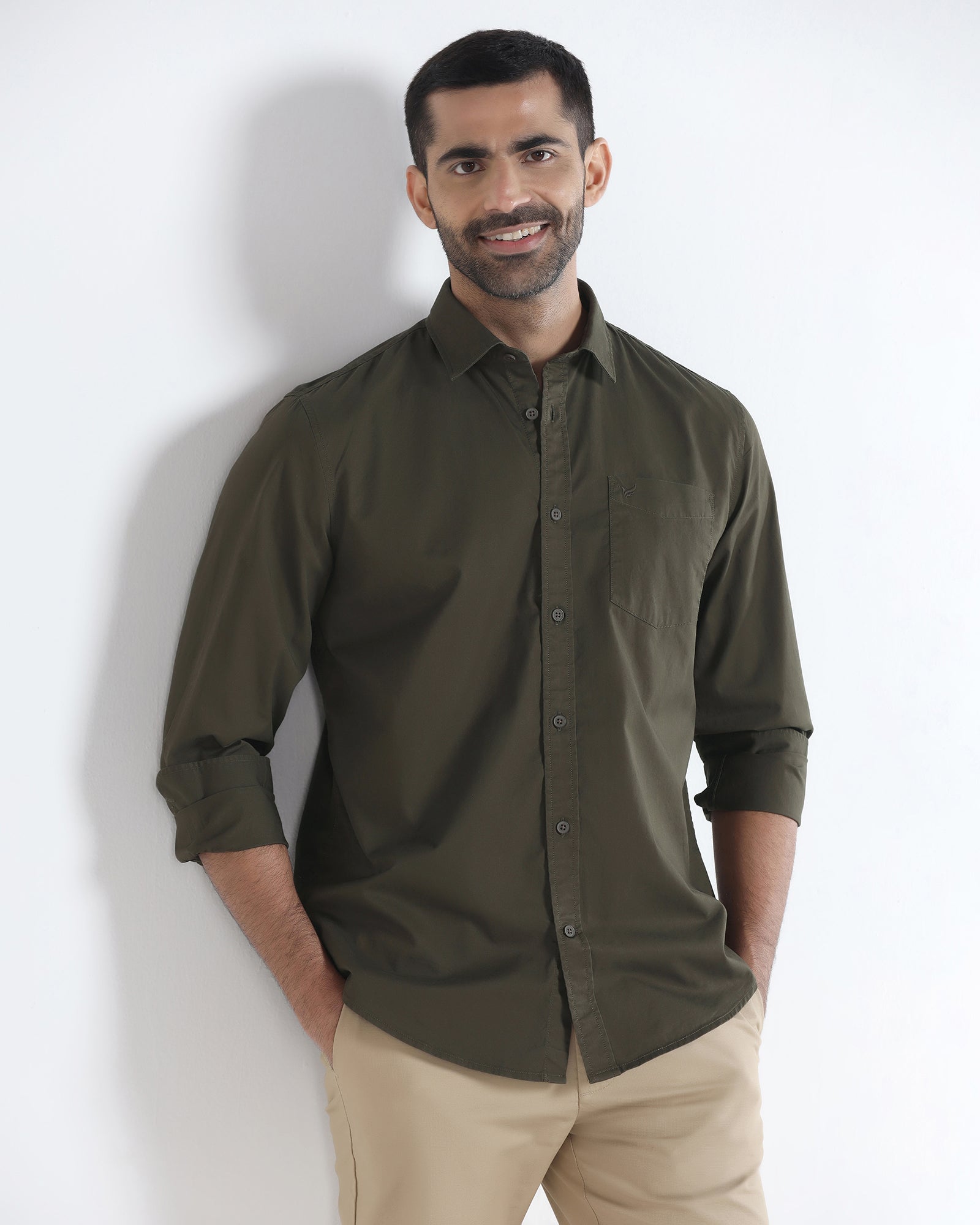 Olive Solid Shirt - Zento
