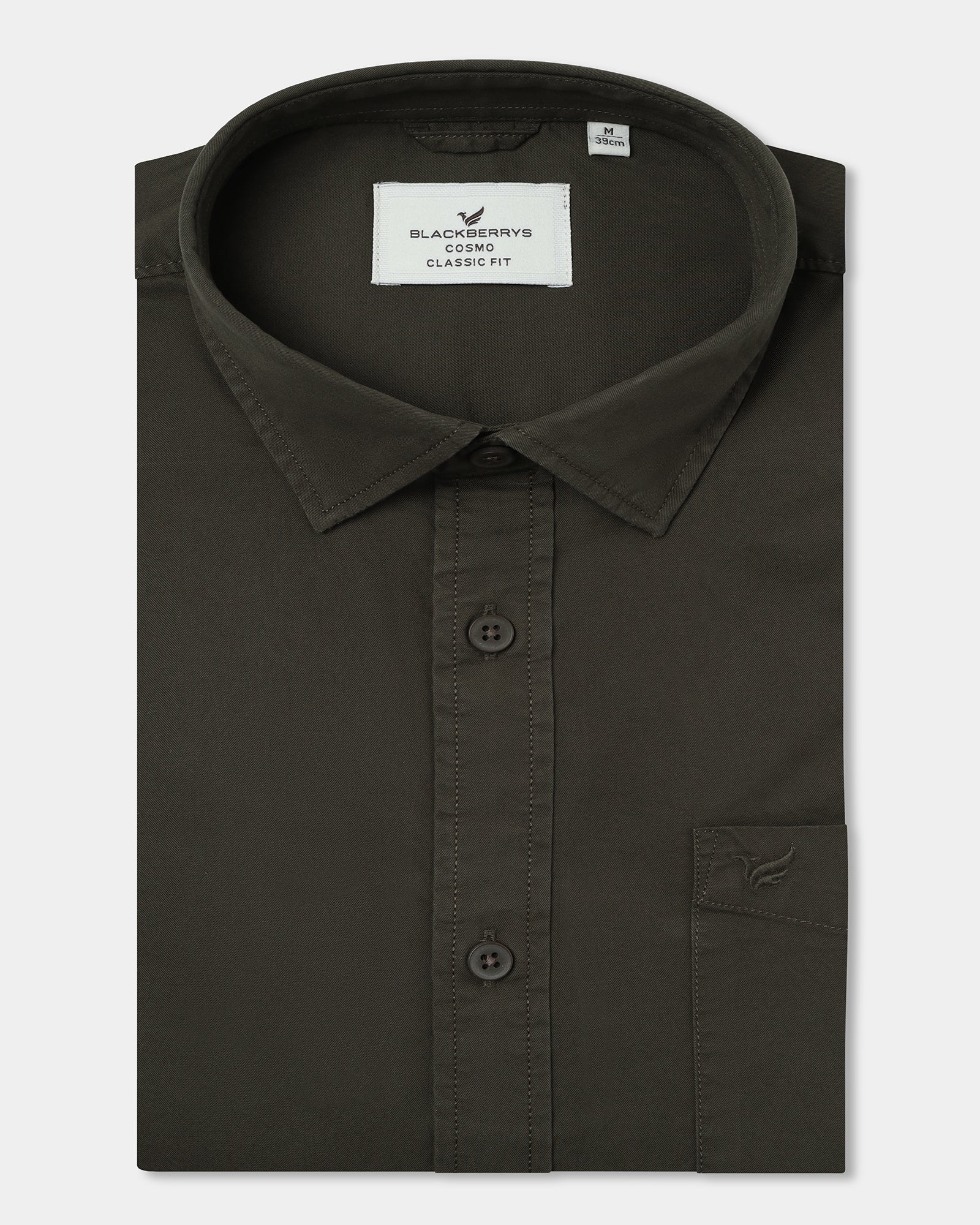 Olive Solid Shirt - Zento