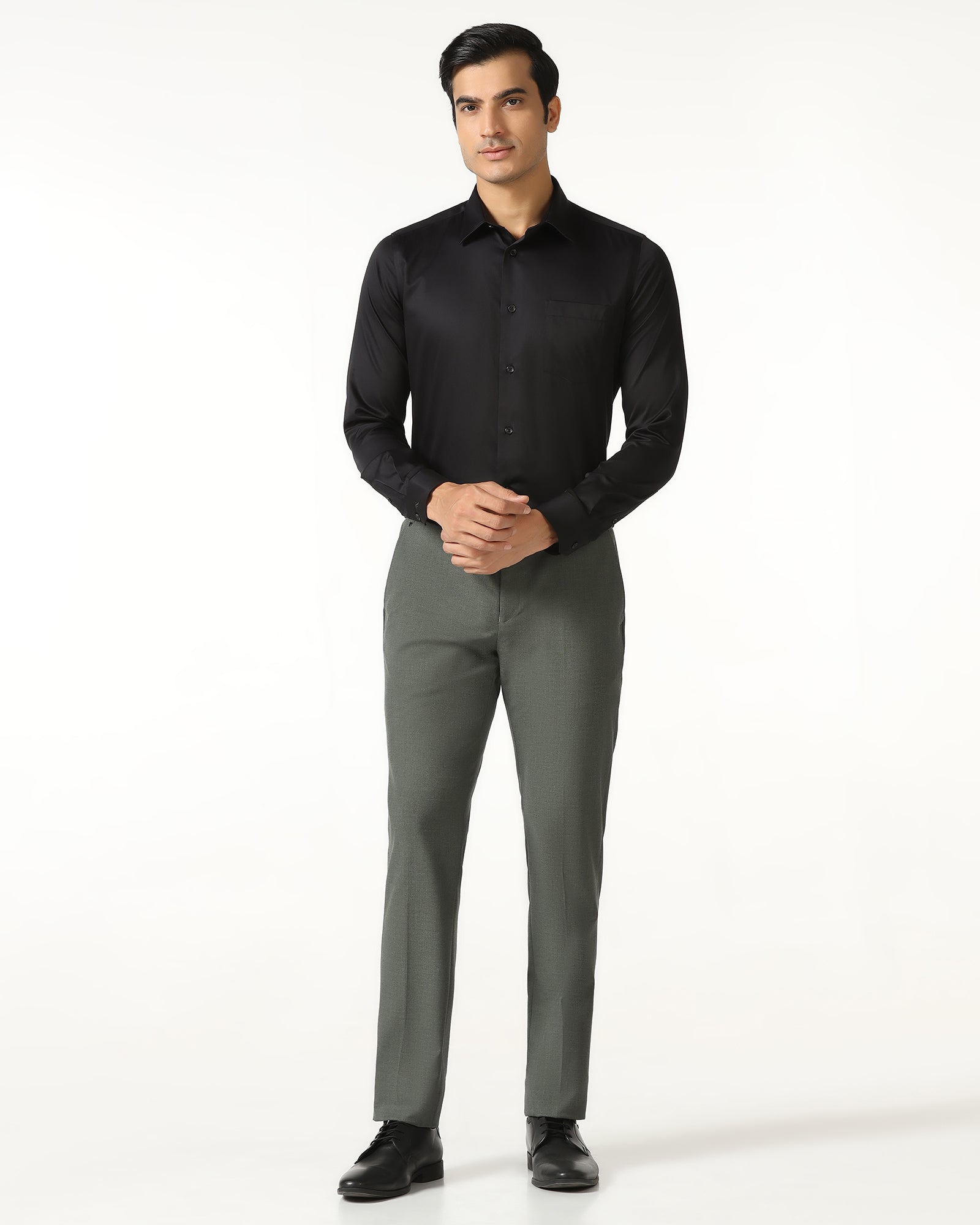 Olive Solid Trouser - Conor