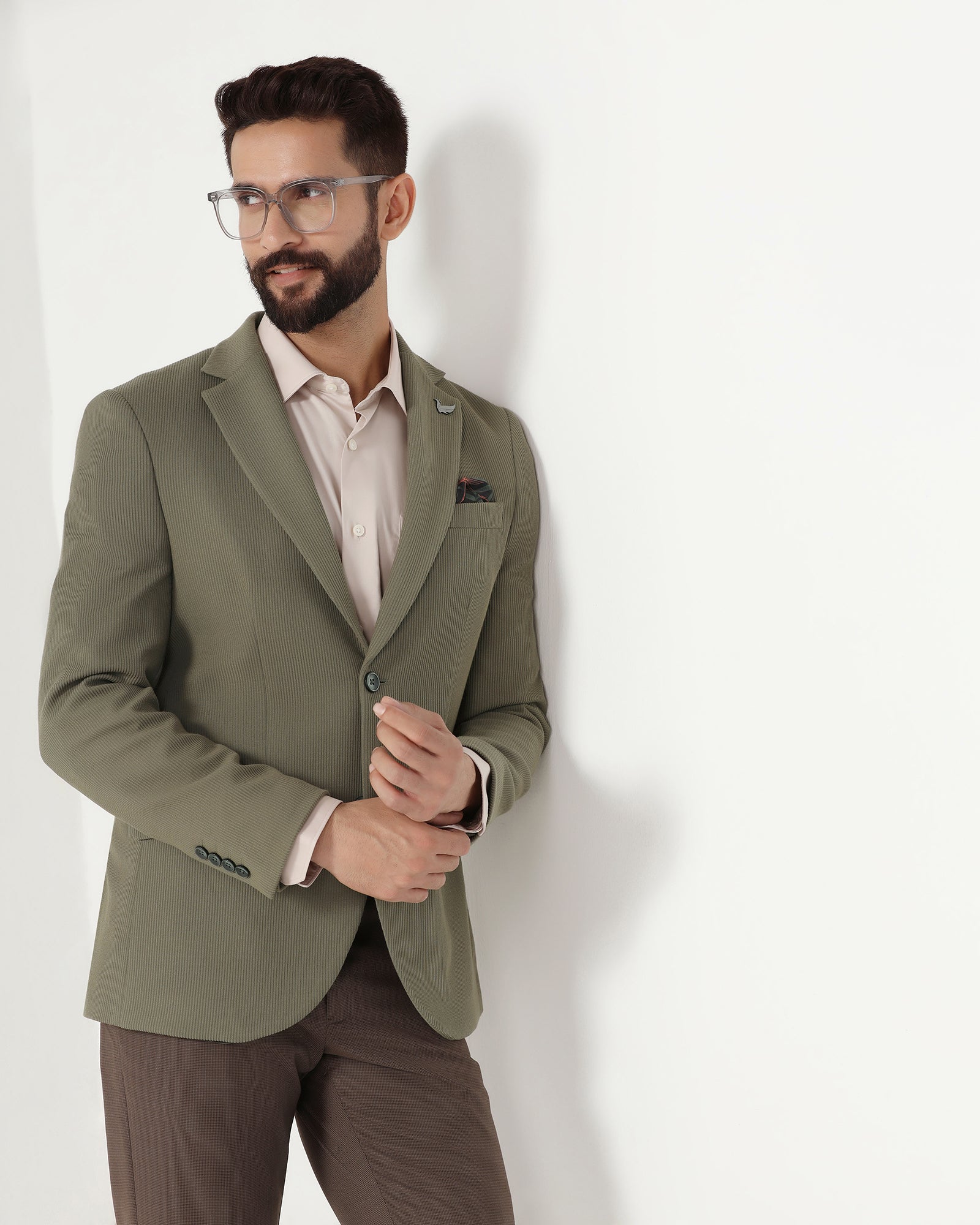 Olive Stripe Blazer - Ciroc