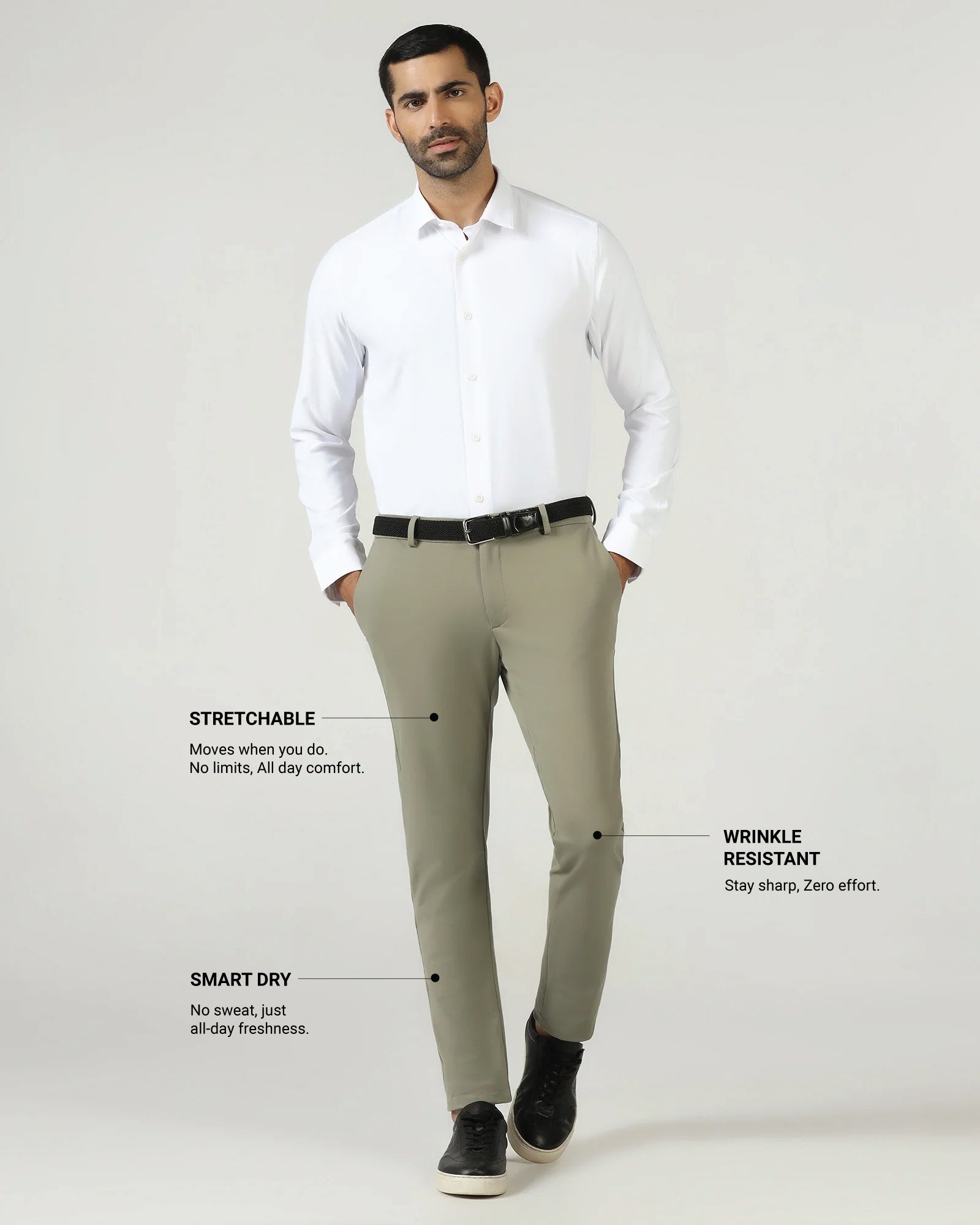 Olive Techpro Solid Khakis - Ziea