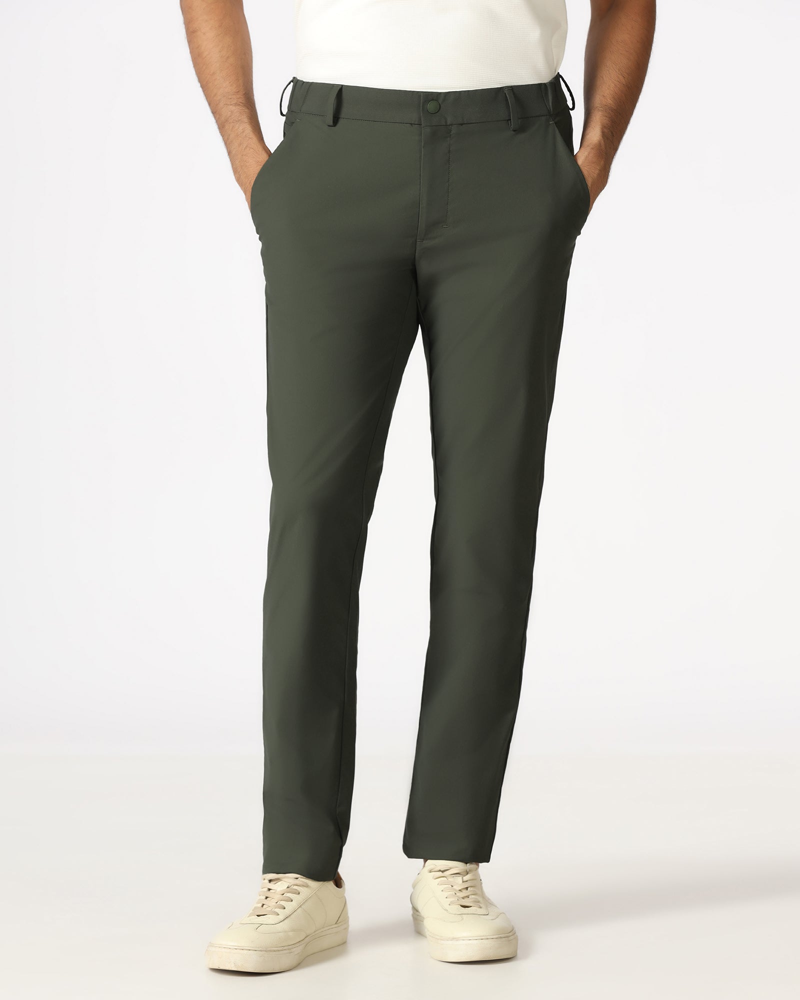 Olive Techpro Textured Khakis - Ticino