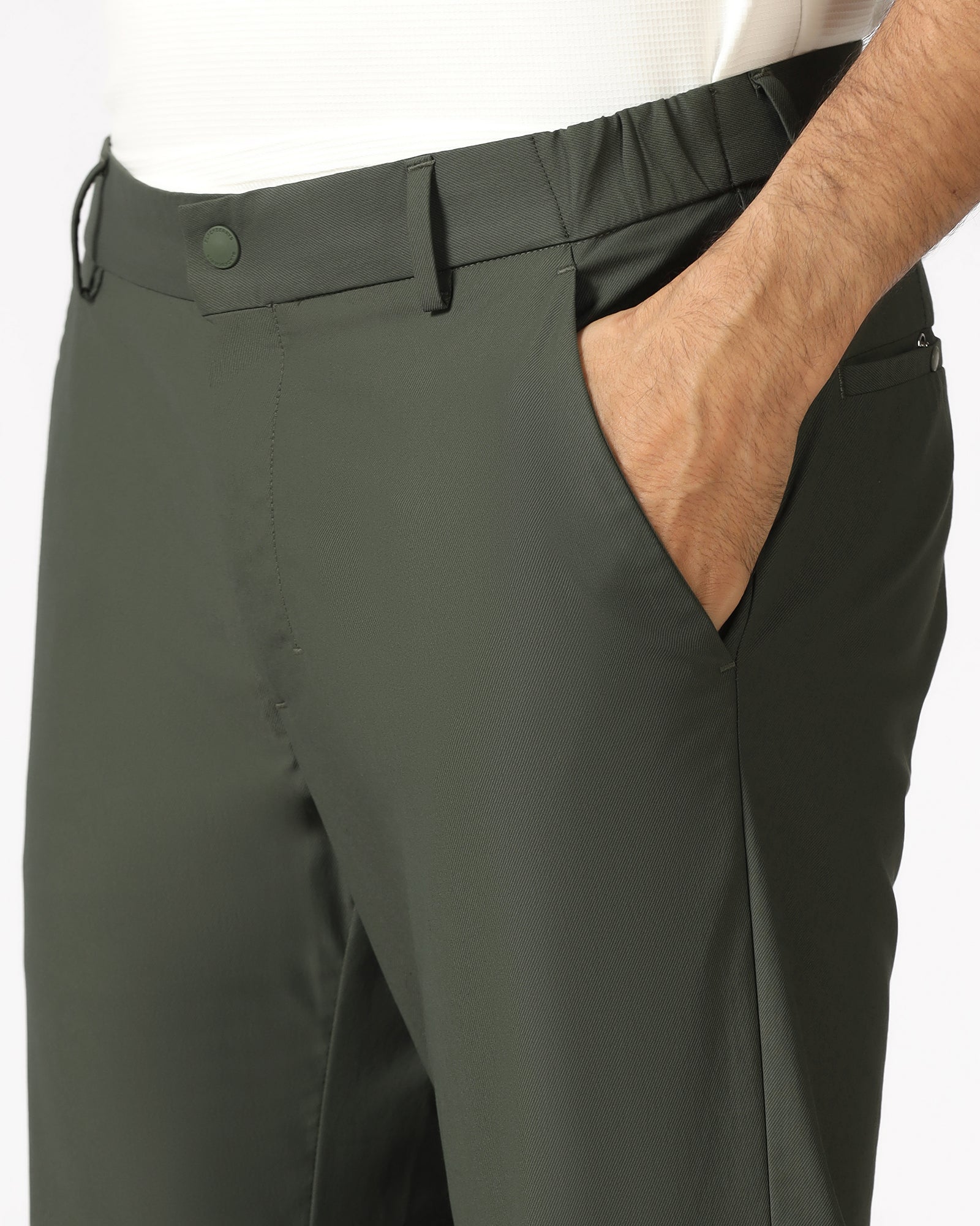 Olive Techpro Textured Khakis - Ticino