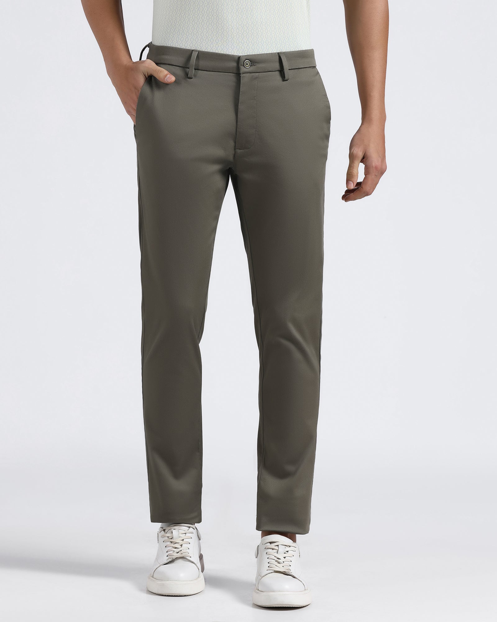 Olive Textured Khakis - Aurea