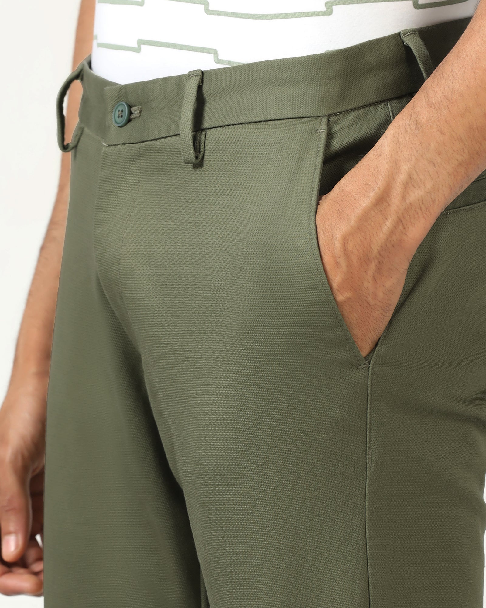 Olive Textured Khakis - Brook