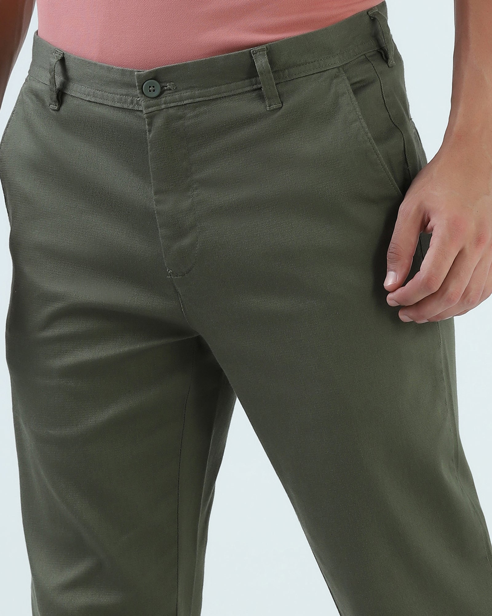 Olive Textured Khakis - Fint