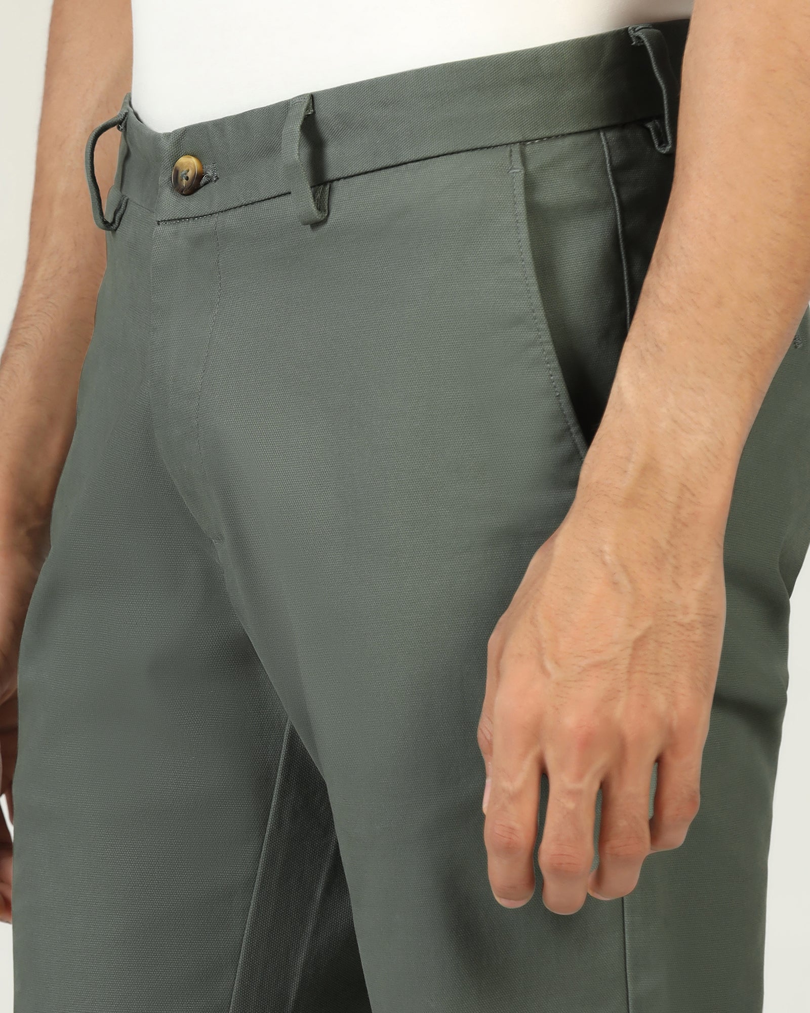 Olive Textured Khakis - Karis