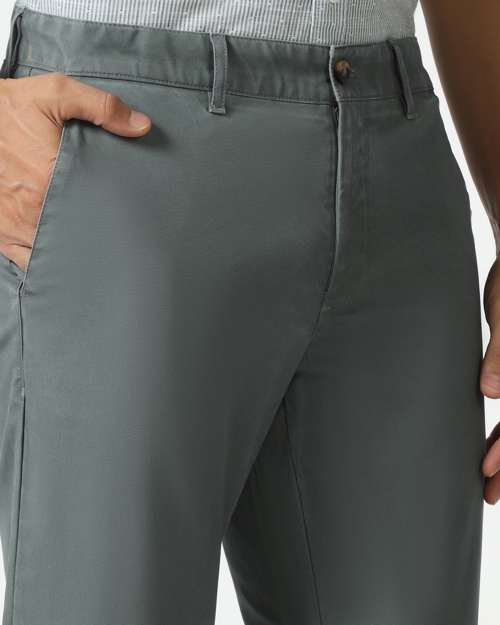 Olive Textured Khakis - Kary