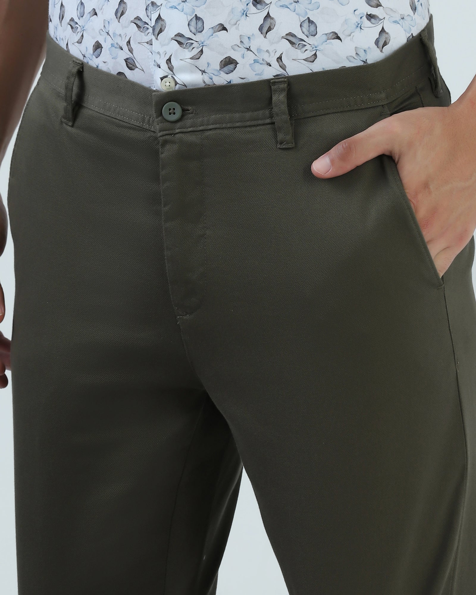 Olive Textured Khakis - Rolf