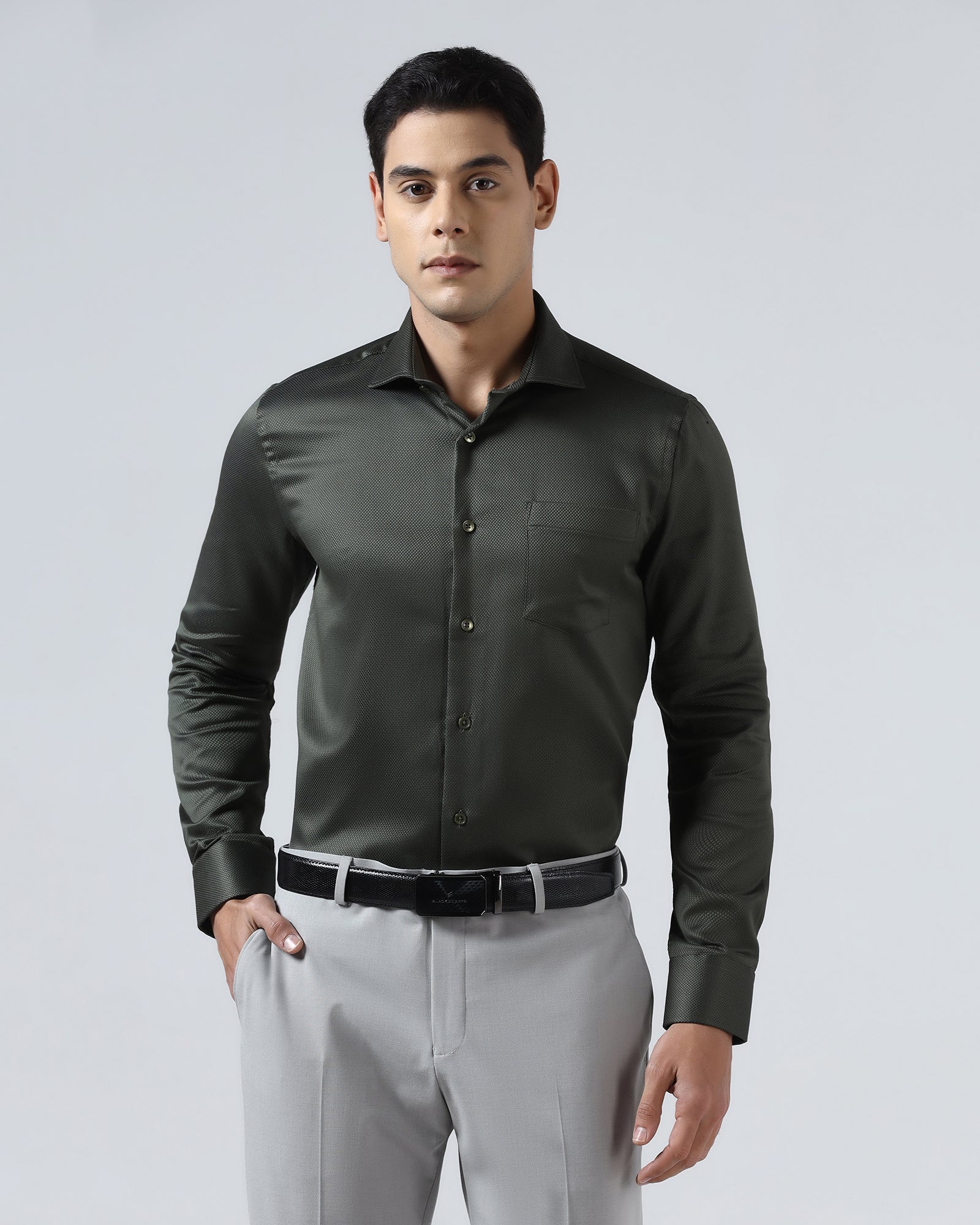 Olive Textured Shirt - Aspen