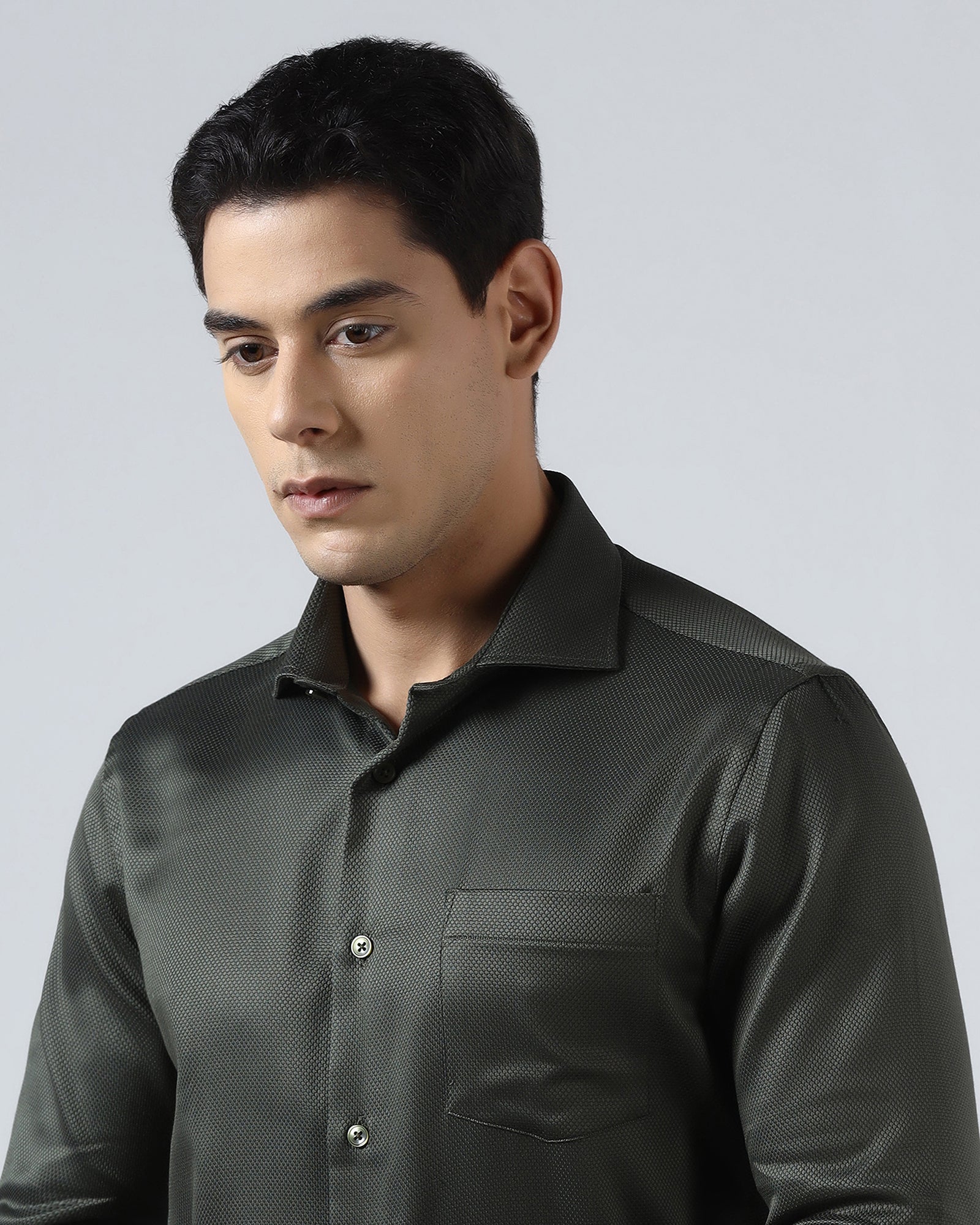 Olive Textured Shirt - Aspen