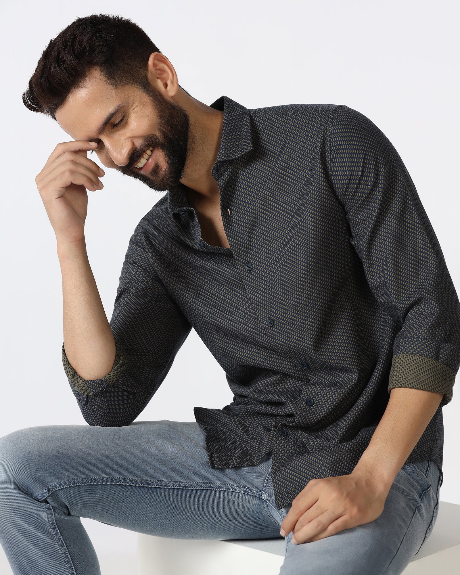 Olive Textured Shirt - Durlan