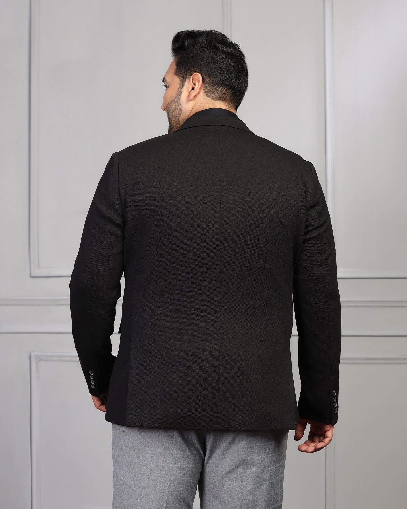 Formal Black Textured Blazer - Caleb - Blackberrys