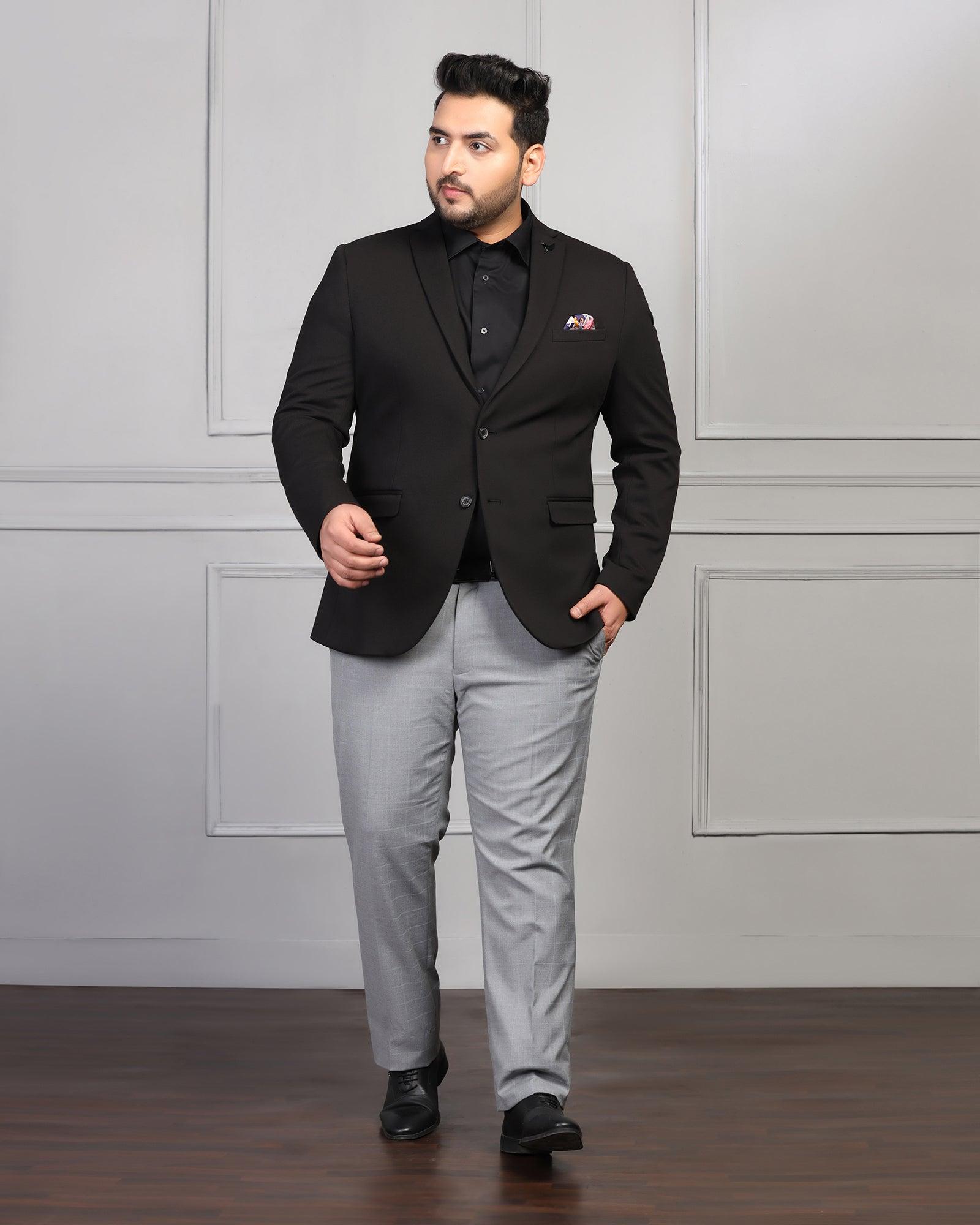 Formal Black Textured Blazer - Caleb - Blackberrys