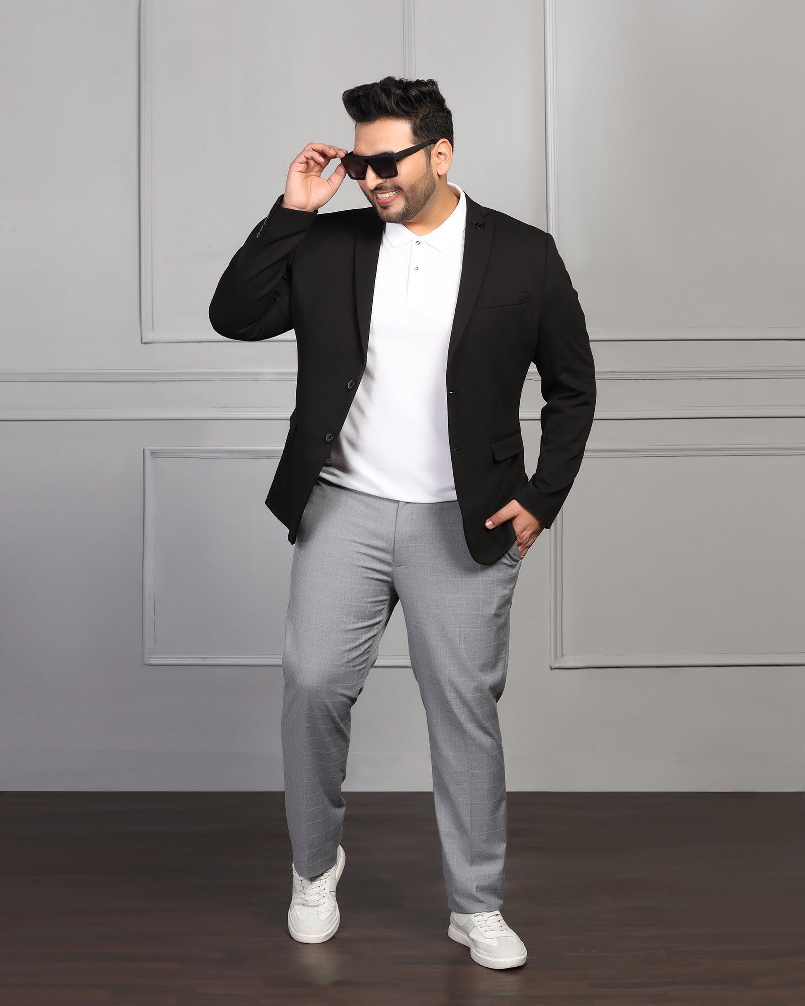 Formal Black Textured Blazer - Caleb - Blackberrys