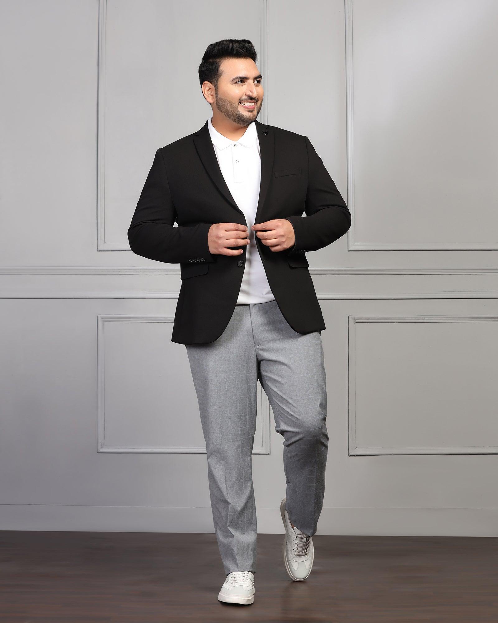 Formal Black Textured Blazer - Caleb - Blackberrys