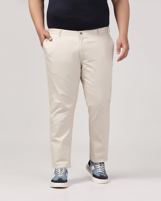 Slim Fit B-91 Casual Beige Solid Khakis - Kiler