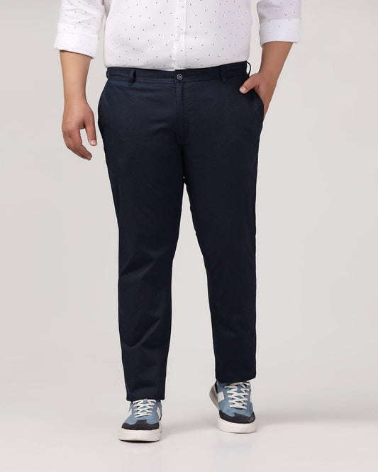 Slim Fit B-91 Casual Navy Solid Khakis - Kiler