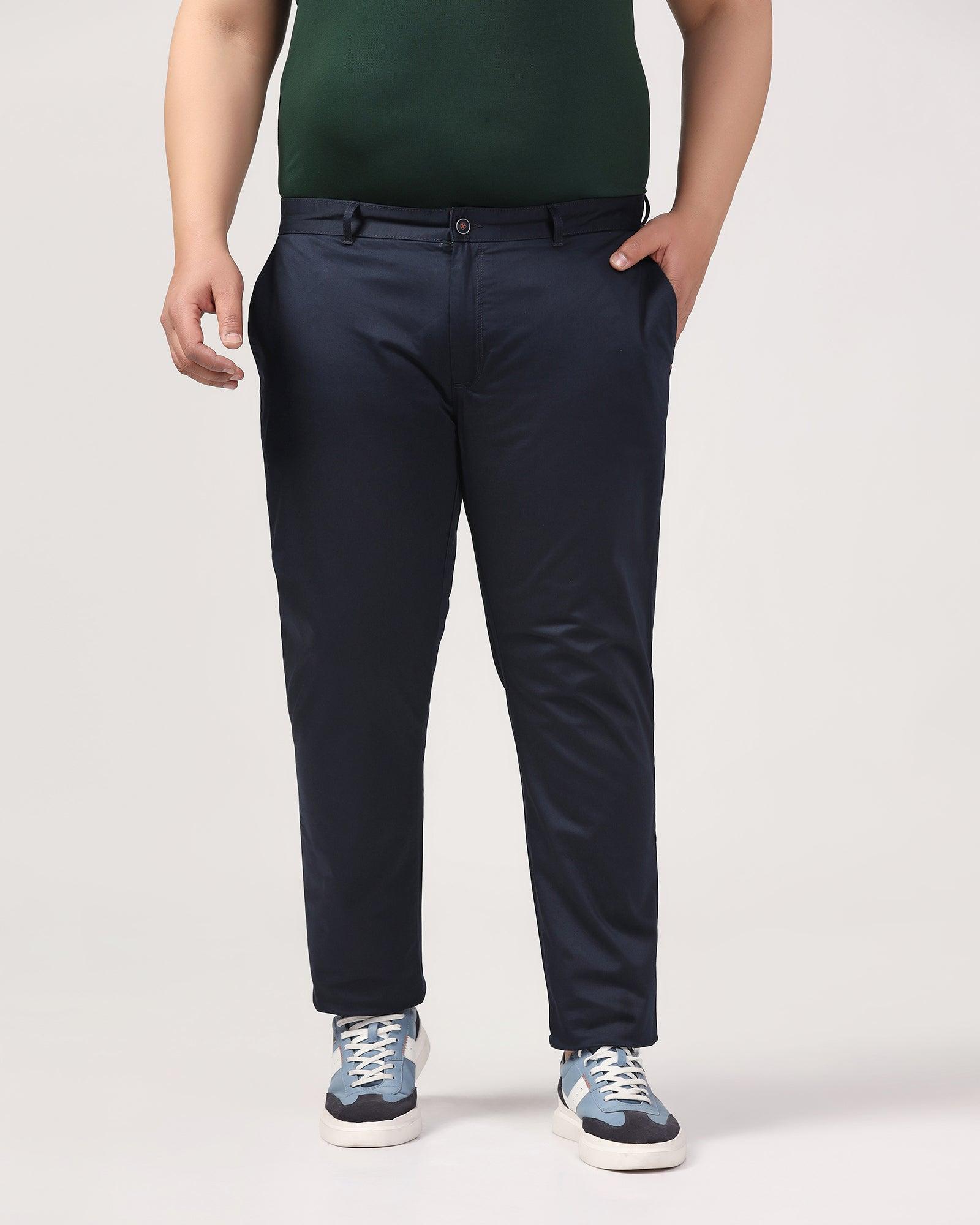 Must Haves Slim Comfort B-95 Casual Twilight Navy Solid Khakis - Kolt - Blackberrys